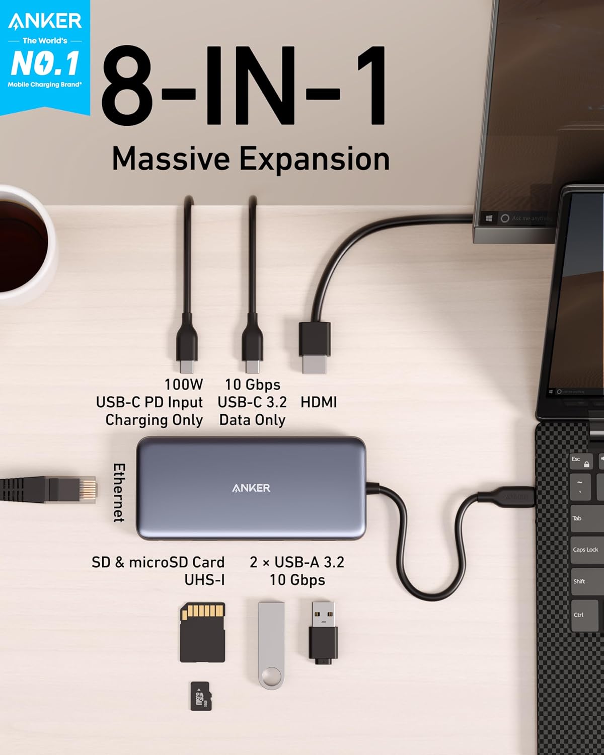 Detalle 2 de Anker 8-in-1 USB-C hub