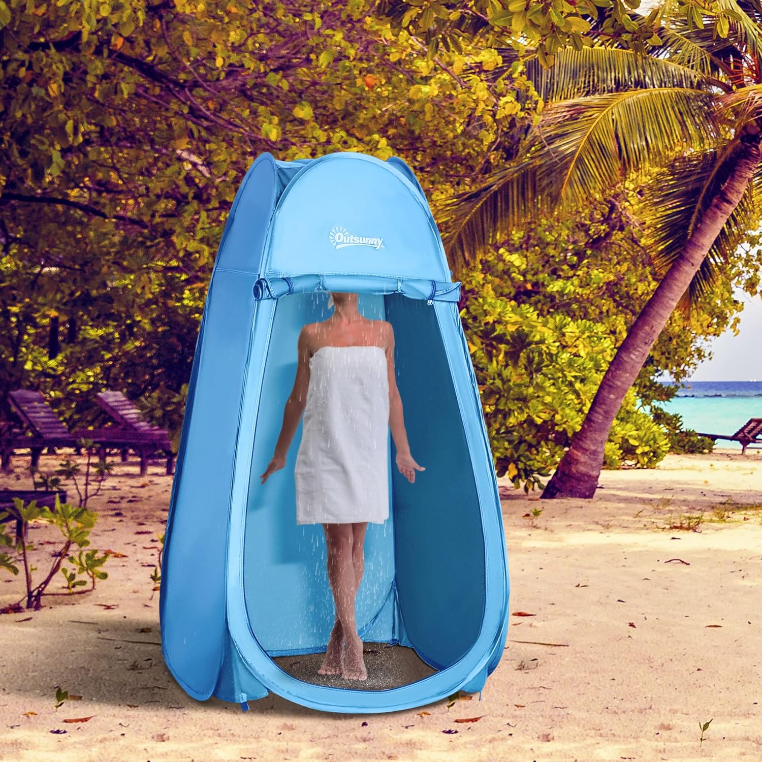 Thumbnail 1 de Tente de Douche Pliable Pop-up Automatique – Cabine d’intimité Portable (100 x 100 x 185 cm) en Polyester