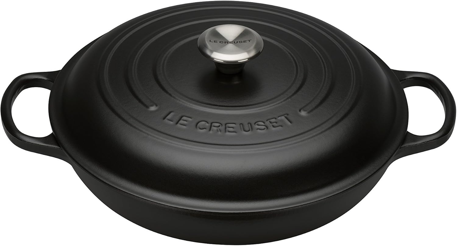 Thumbnail 6 de LE CREUSET Signature Sh.Casserole/Braiser 30cm in Meringue with Stainless Knob