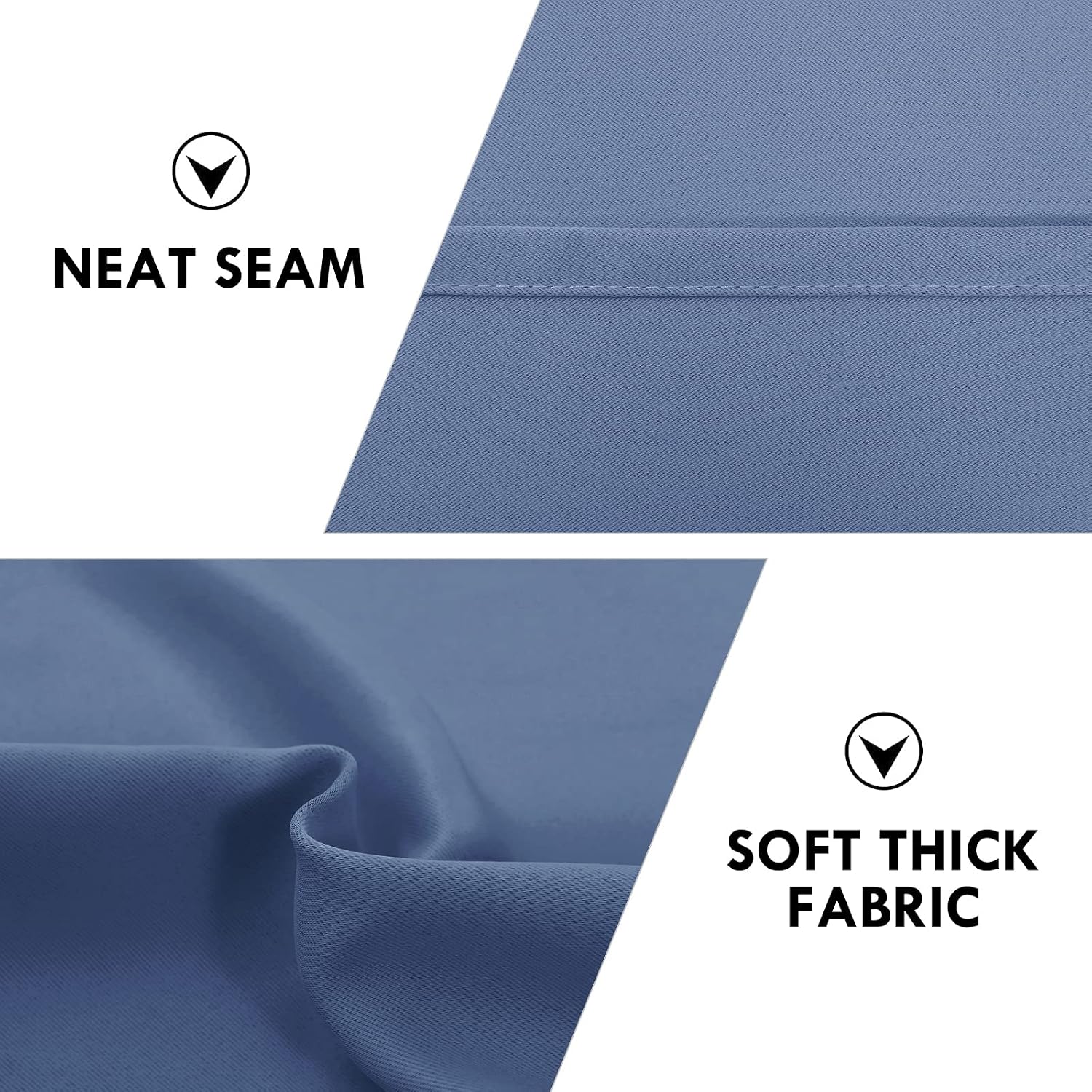 Detalle 2 de DWCN Blackout Curtains (Dusty Blue) – Thermal Insulated, Energy Saving & Noise Reducing, Set of 2 Rod Pocket Panels, 42x54 Inch