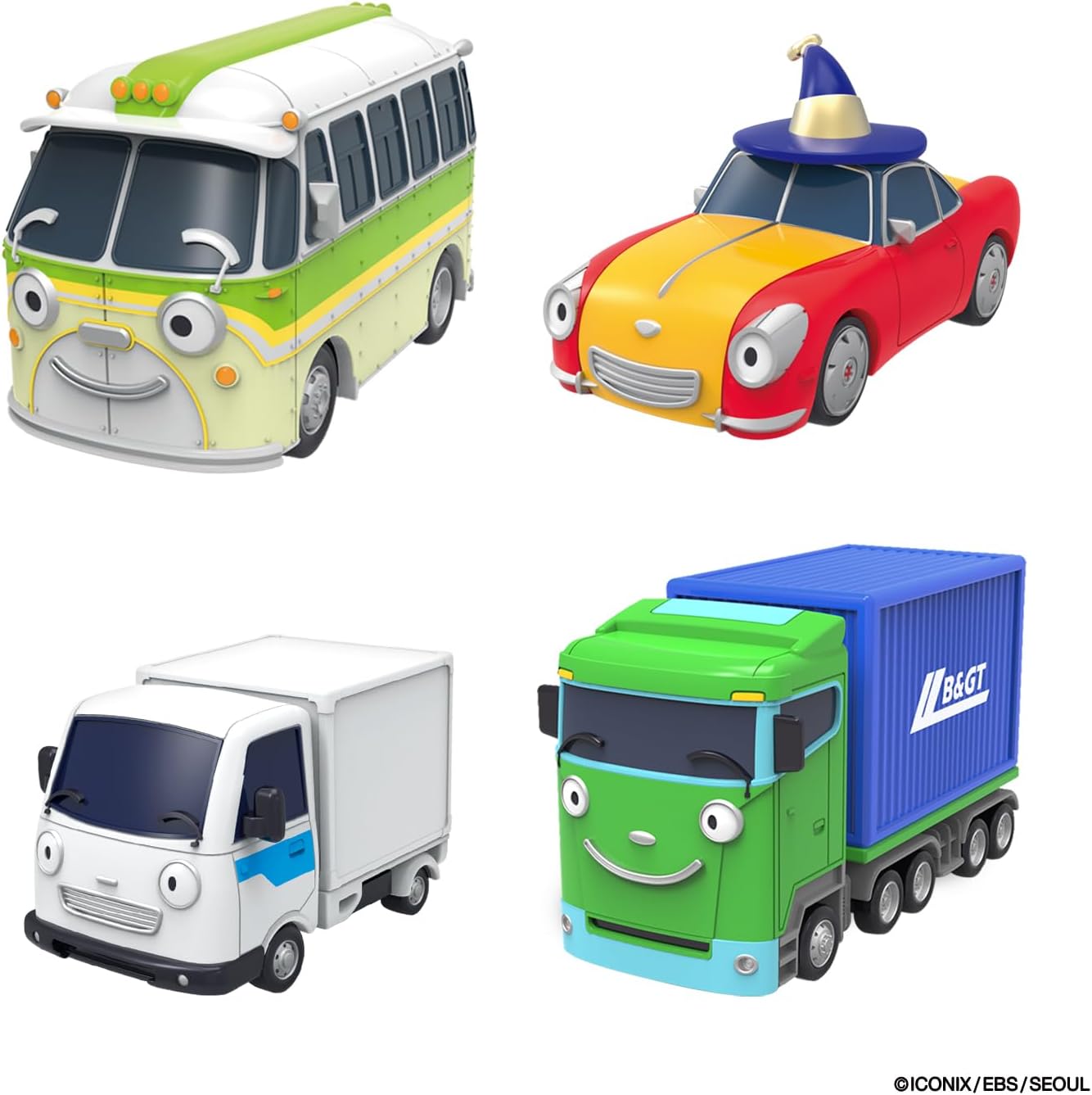 Detalle 2 de バンダイ ちびっこバス タヨ ちびっこシティ大集合セット ミニカー4台・手転がし・電池不要