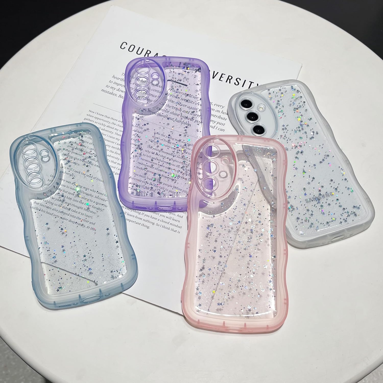Thumbnail 5 de ZTOFERA Curly Wave Star Glitter TPU Case for Samsung Galaxy A54 5G (6.4")