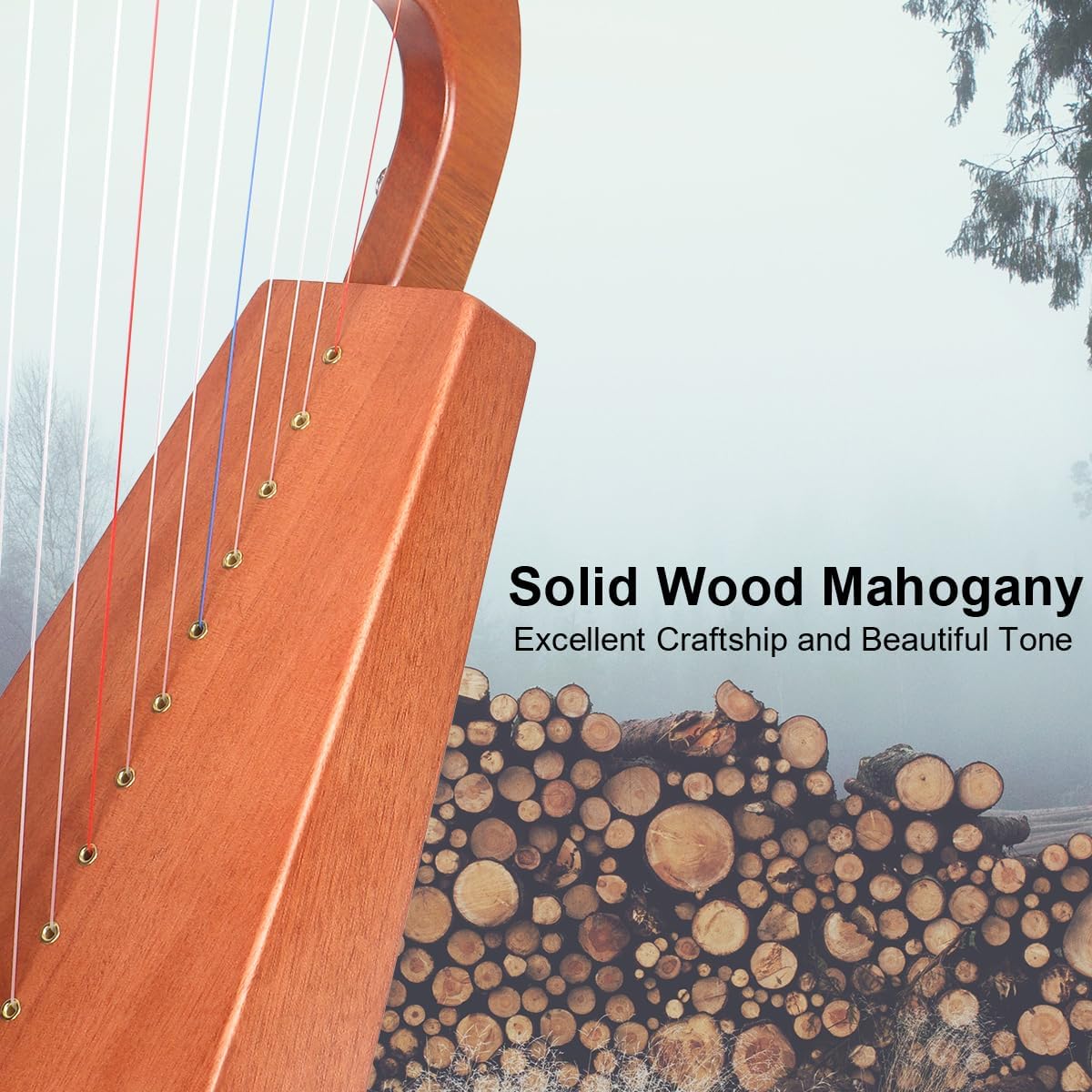 Thumbnail 5 de AKLOT Lyre Harp, 15 Strings
