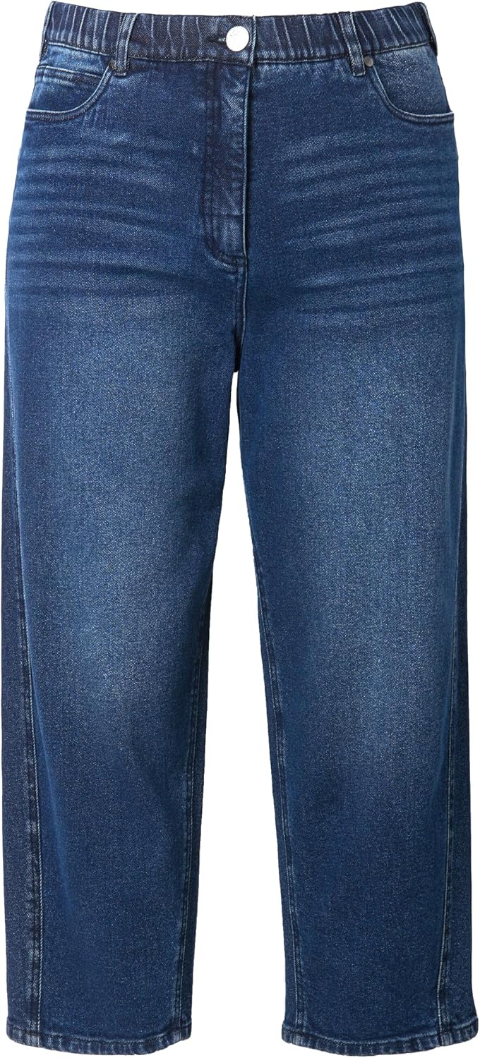 Detalle de Ulla Popken Mom-Jeans con gamba affusolata e comfort in denim donna