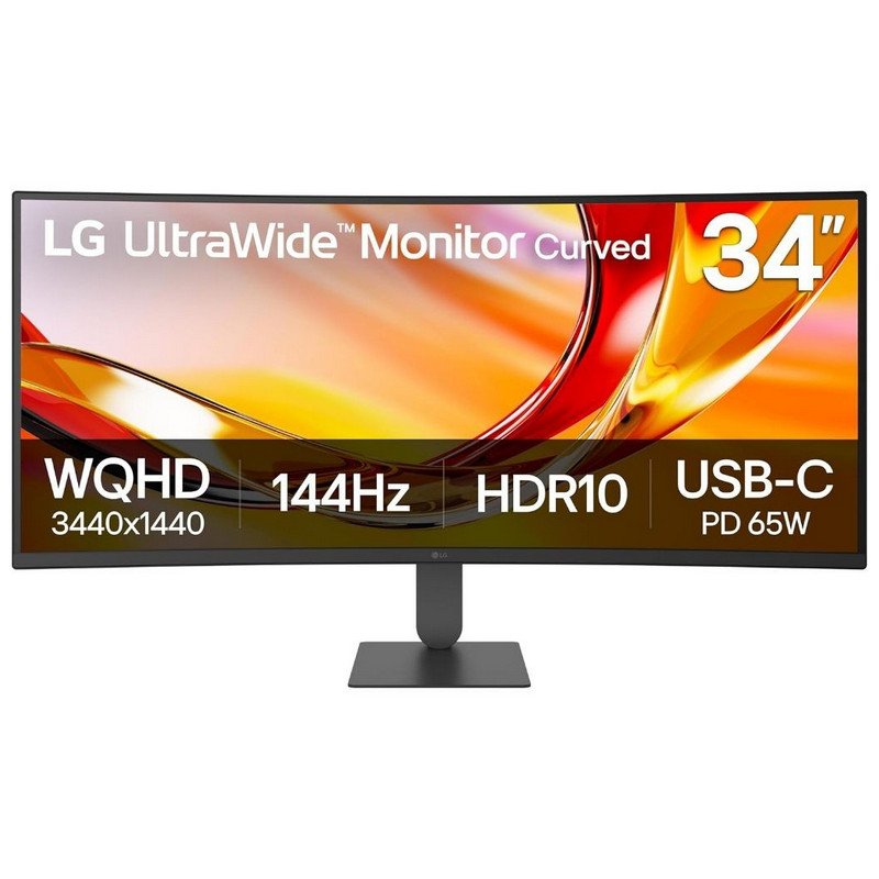 Detalle de LG UltraWide 34U640B-B, monitor curvo QHD de 34 pulgadas y 144 Hz con USB-C