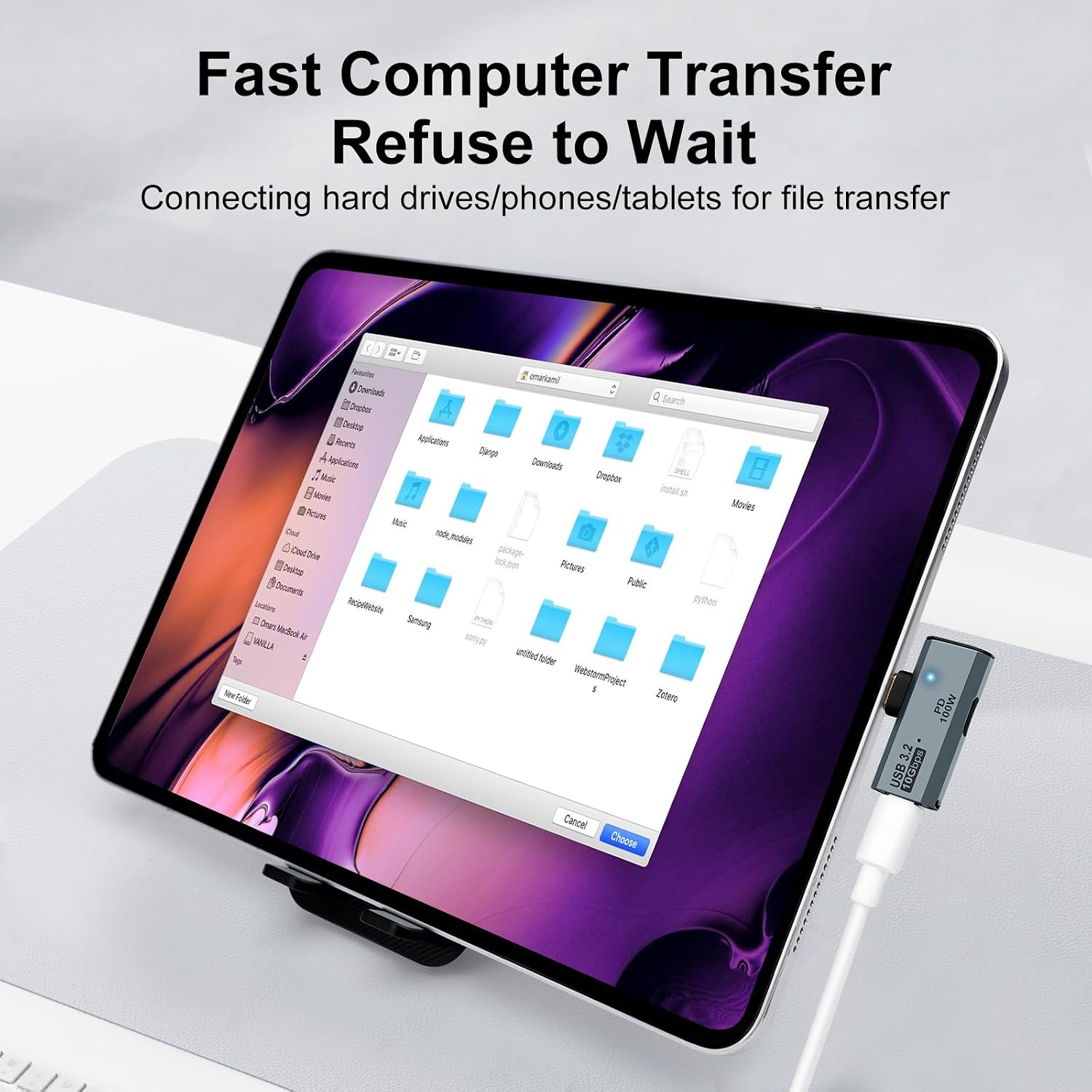 Thumbnail 4 de Seminer 1in2-dual-typec-gray USB-C OTG Adapter with 100W PD and 10Gbps