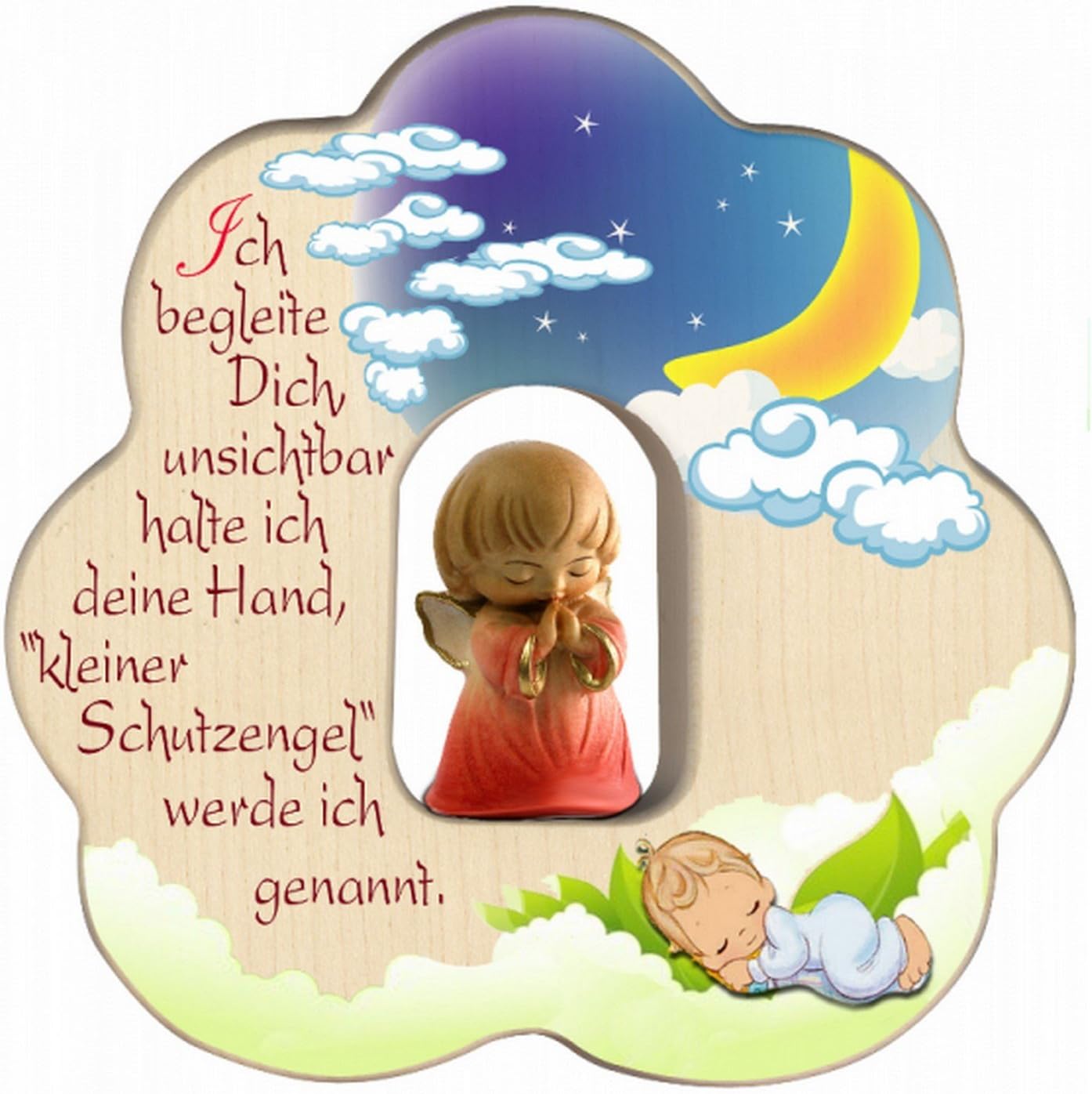 Detalle 2 de MaMeMi Schutzengel auf Wolke mit Gebetsbüchlein – Taufgeschenk für Jungen in Blau (ca. 12 cm)