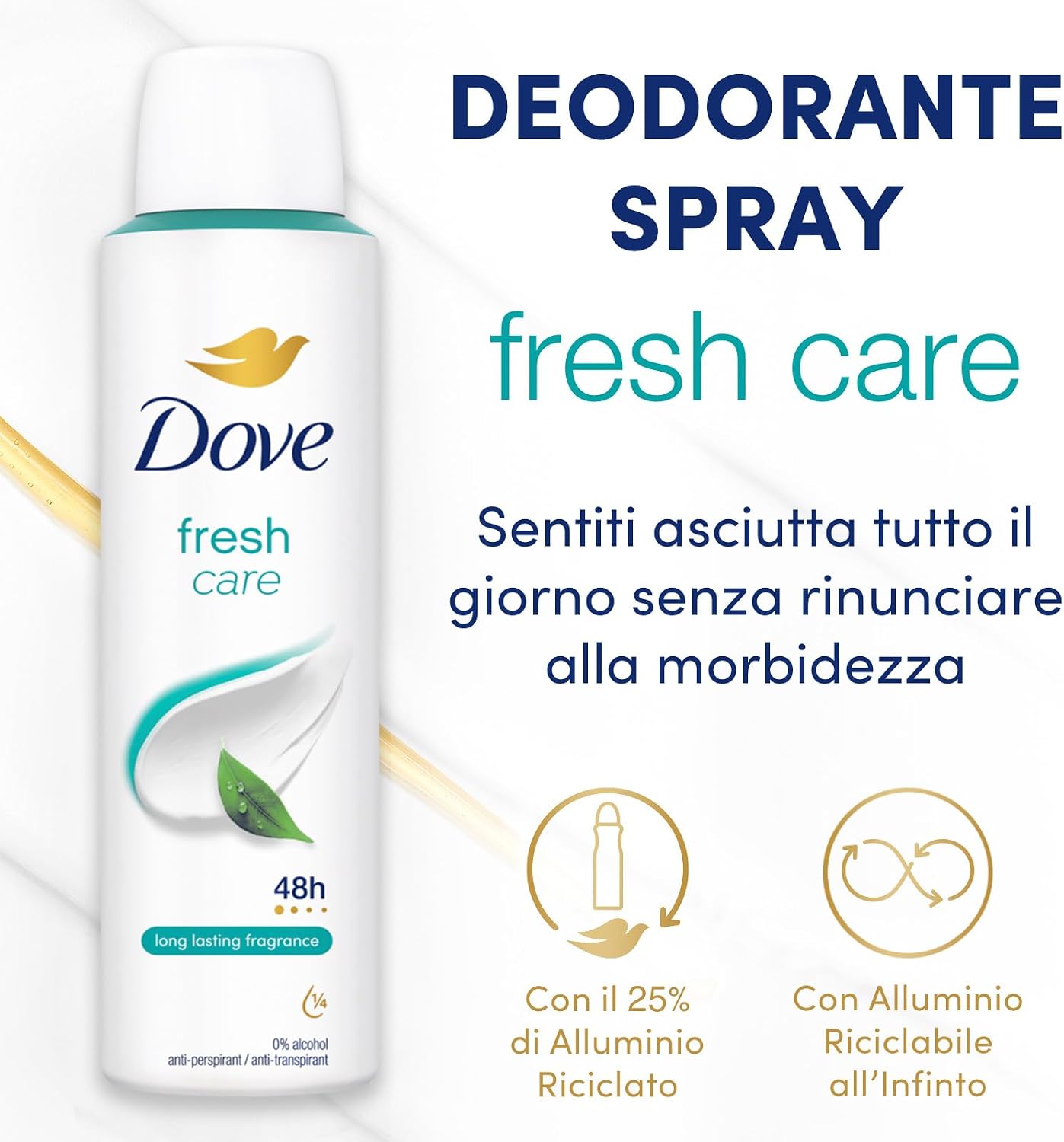Thumbnail 2 de Dove Classic Care Fresh deodorante spray 6×150 ml
