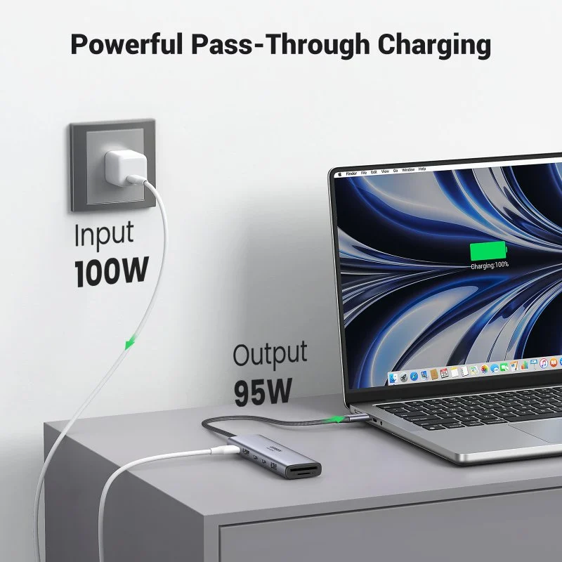 Detalle de Ugreen Revodok Hub USB-C 7 en 1 PD100W