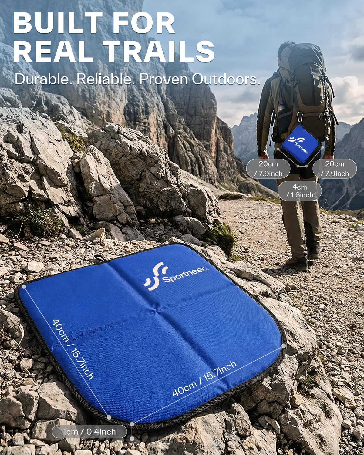 Thumbnail 2 de Sportneer Outdoor Sitzkissen – faltbares, wasserdichtes Sitzkissen 40x40 cm