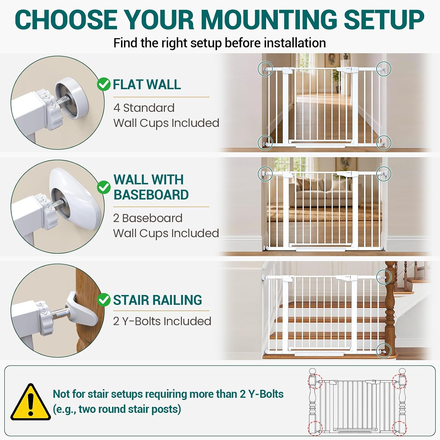 Detalle 2 de Cumbor 29.7-46" Baby Gate 30.5 in
