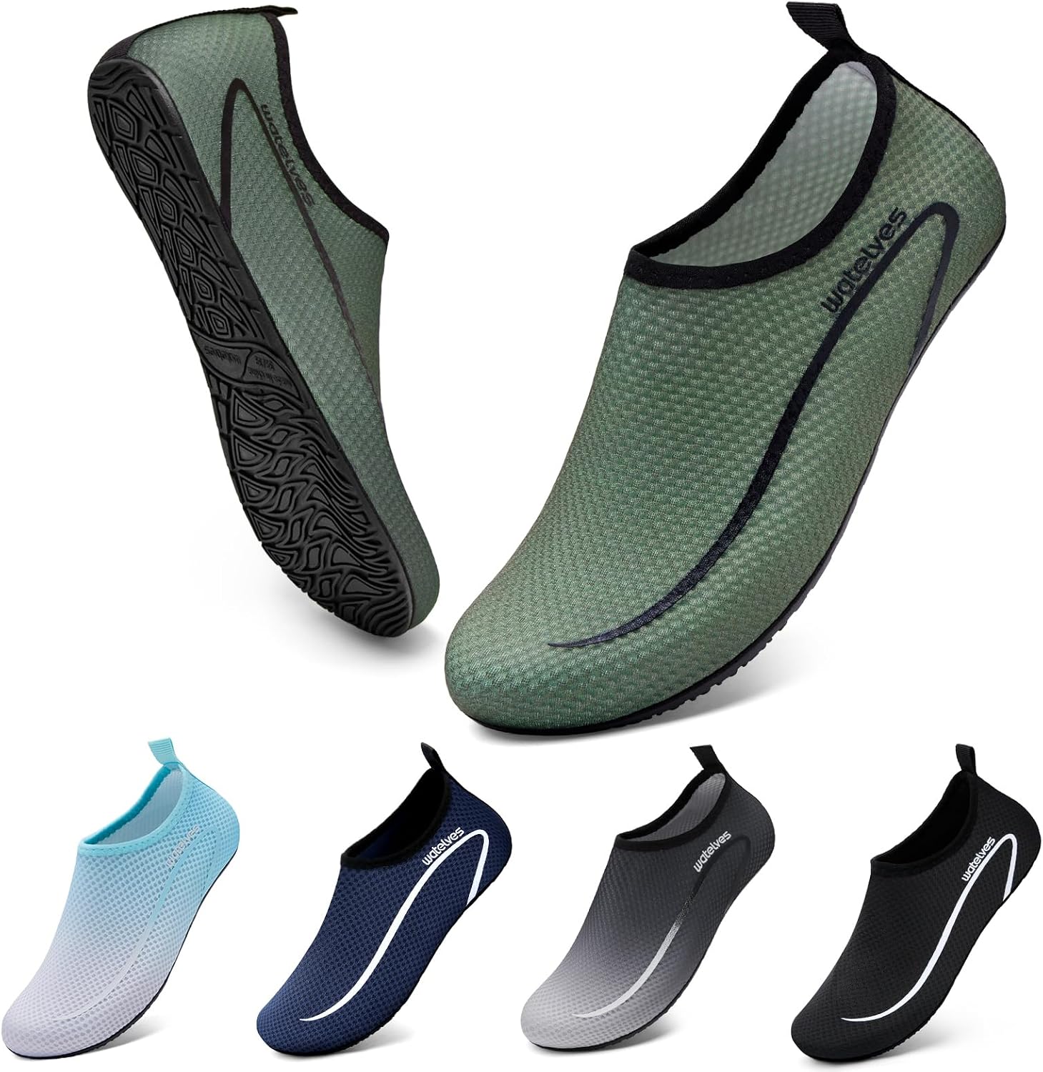 Detalle de Swim Water Shoes Aqua Socks Barefoot for Sea Beach – Unisex Beach, Pool and Water Sports Shoes