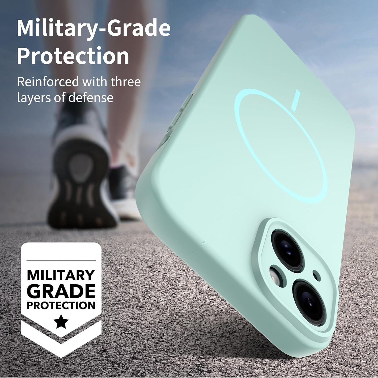 Thumbnail 4 de YIBAMI MagSafe-compatible Silicone Case for iPhone 15 Plus (6.7") in Blue