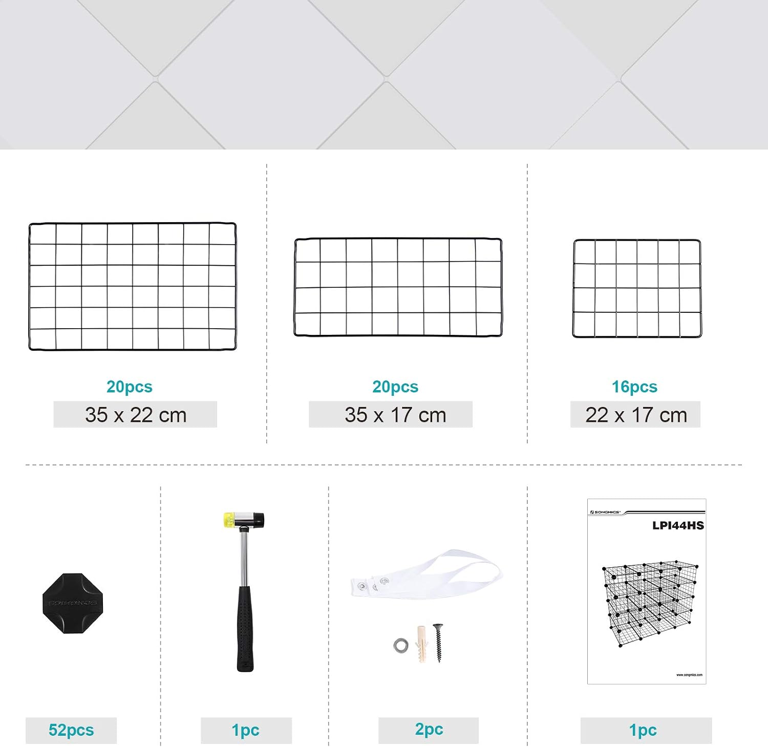 Thumbnail 5 de SONGMICS LPI44HS Modular Shoe Cabinet with Mesh Panels (up to 15–16 pairs) and Anti-Tip Kit