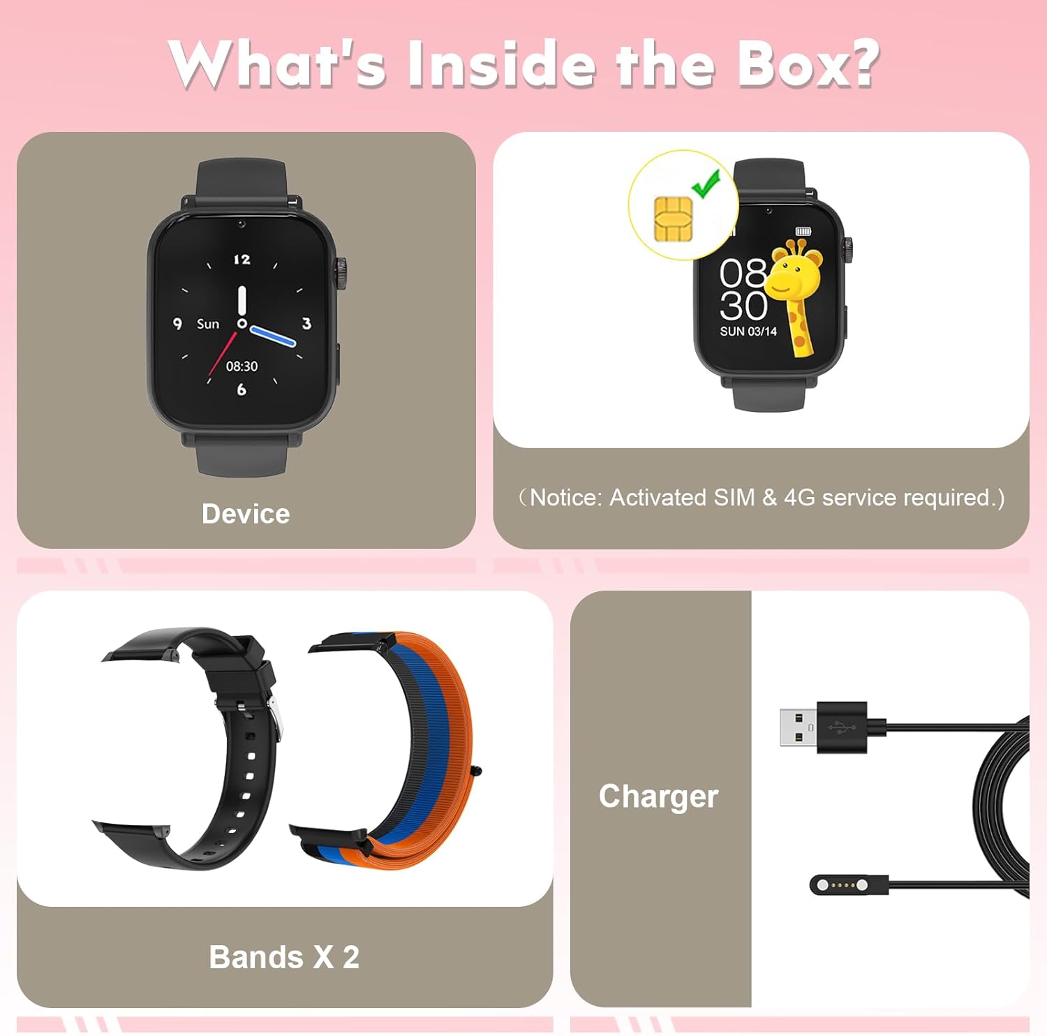 Thumbnail 5 de BJLBOJEY Kids Smart Watch GPS Tracker 4G (4G LTE) with Video Calls, SOS and School Mode for ages 5–12