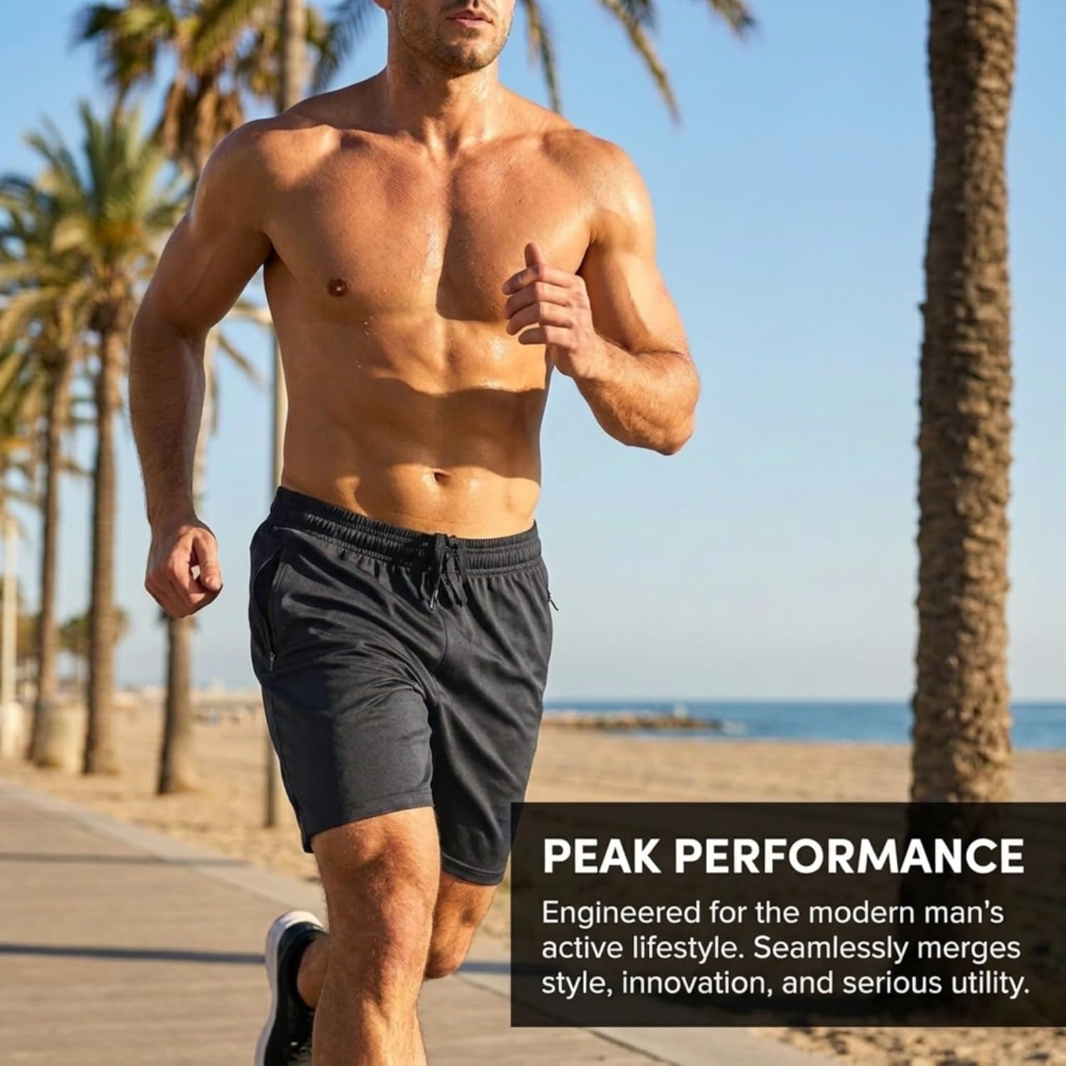 Thumbnail 6 de Ultra Performance Mens 5 Pack Athletic Running Shorts: Loose Fit with Zippered Pockets