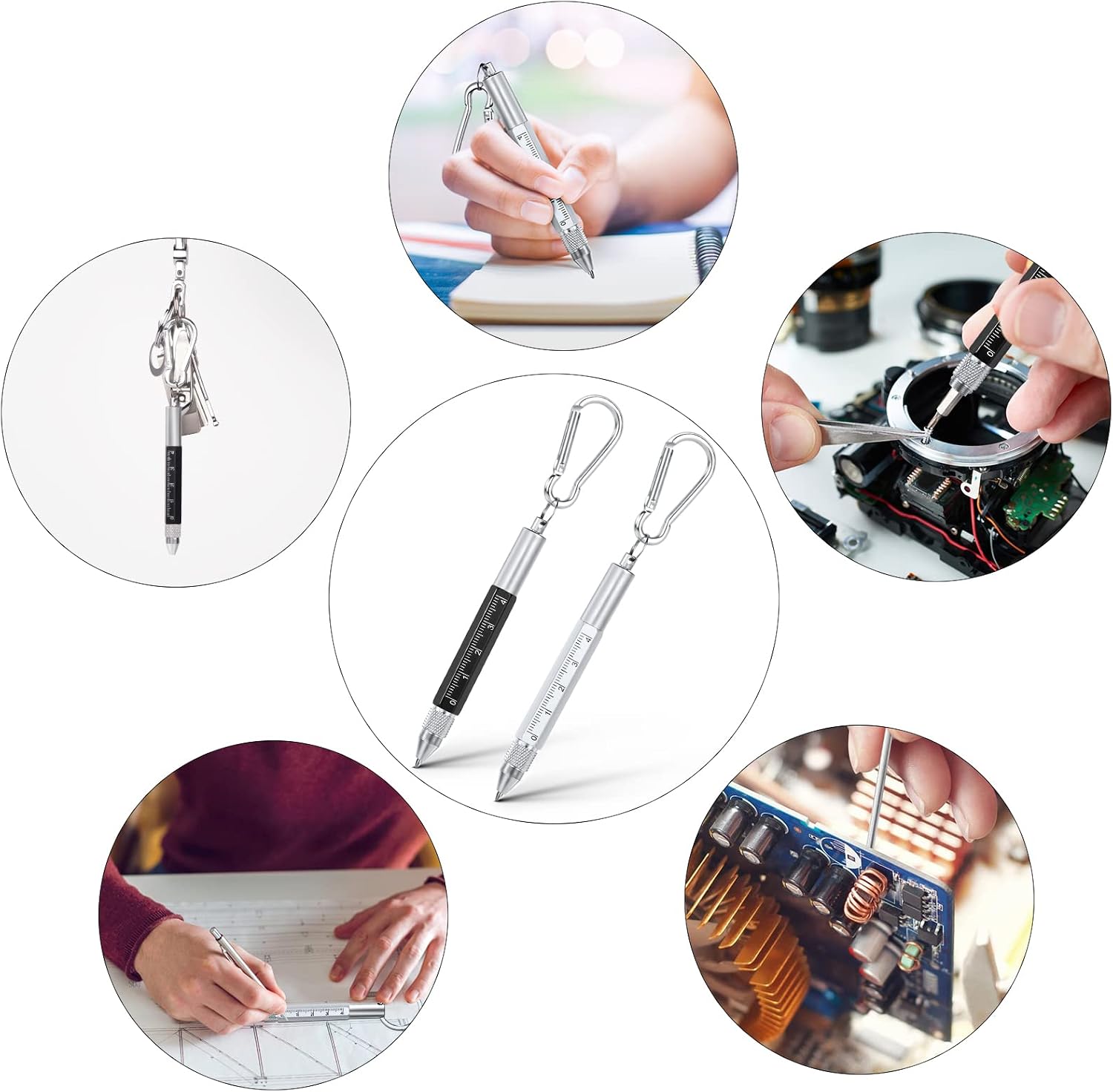Detalle de Vicloon Porte-Clés multitoolpen met stylus, liniaal en twee schroevendraaiers