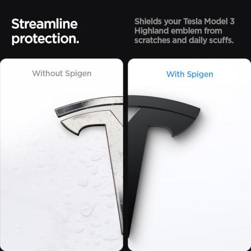 Detalle 2 de Spigen Tesla Model 3 Highland 2024 emblema anteriore adesivo auto