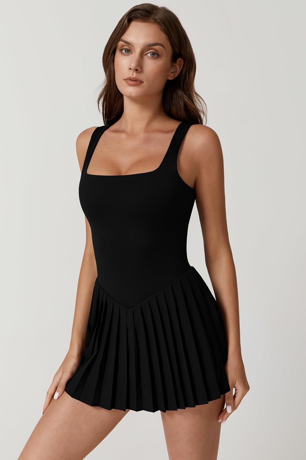 Thumbnail 4 de QINSEN Womens Square Neck Tennis Dress with Pockets
