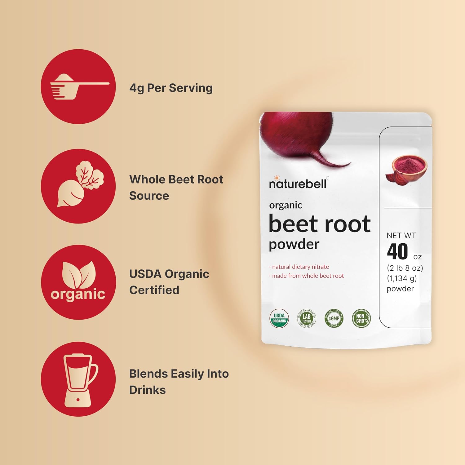 Thumbnail 2 de NatureBell Beet Root Powder 40 oz