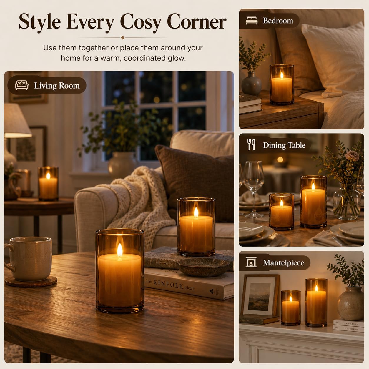 Thumbnail 6 de YINUO LED Candles 4 5 6in Set