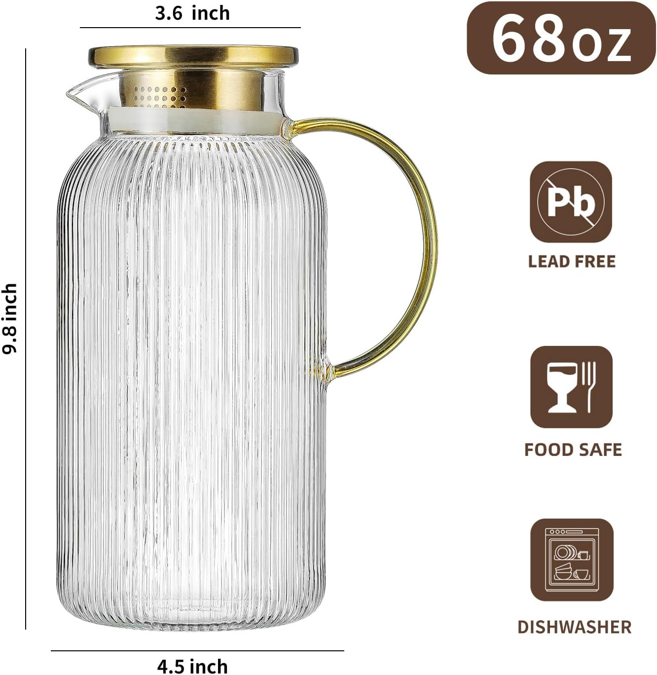 Detalle de Buaic Glass Pitcher, 68 oz