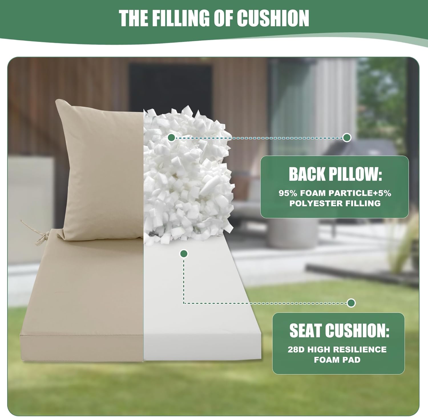Thumbnail 5 de Summsun outdoor chair cushion set, 24 x 24 inch
