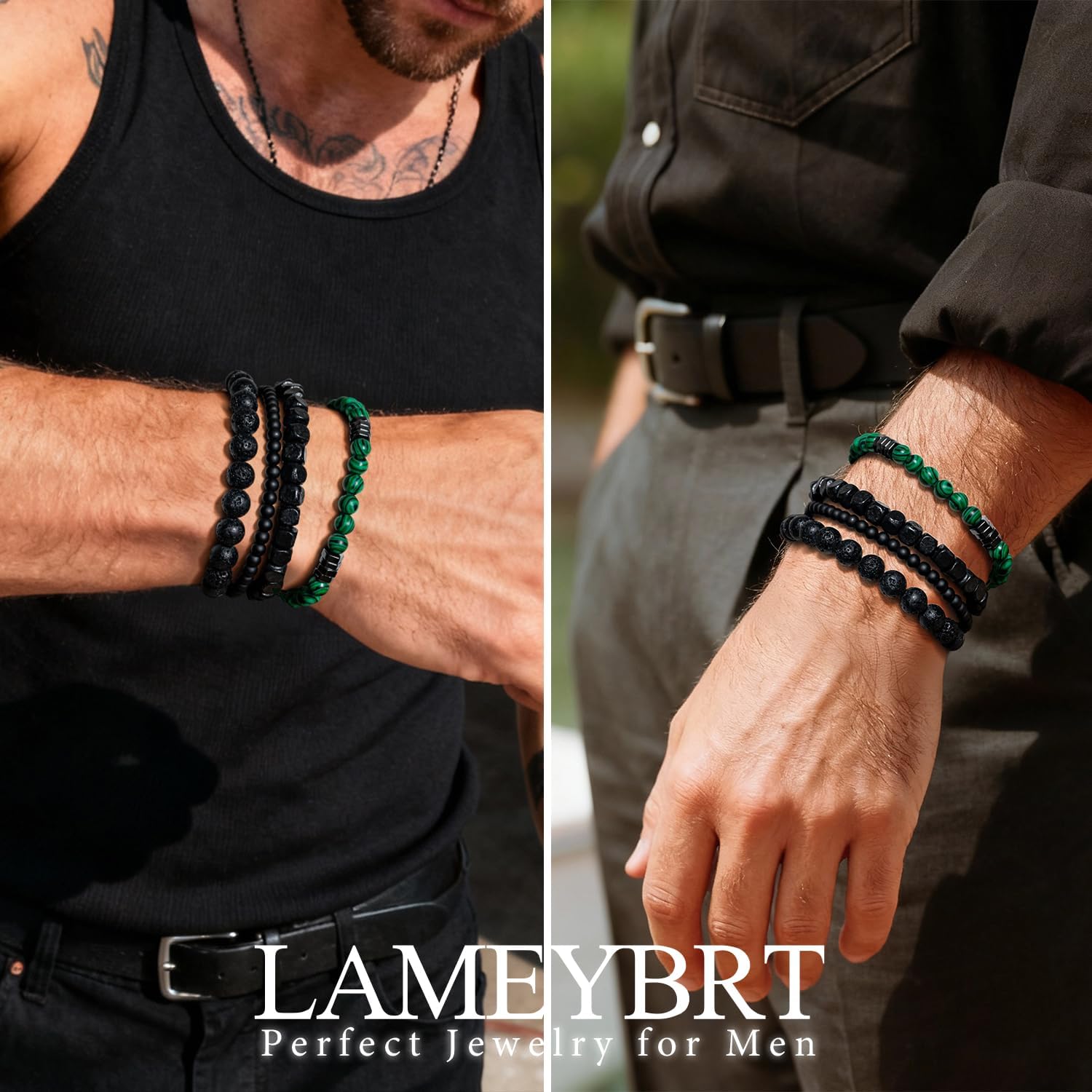 Thumbnail 5 de Lameybrt Herren Armband-Set Tigerauge, 3er-Pack