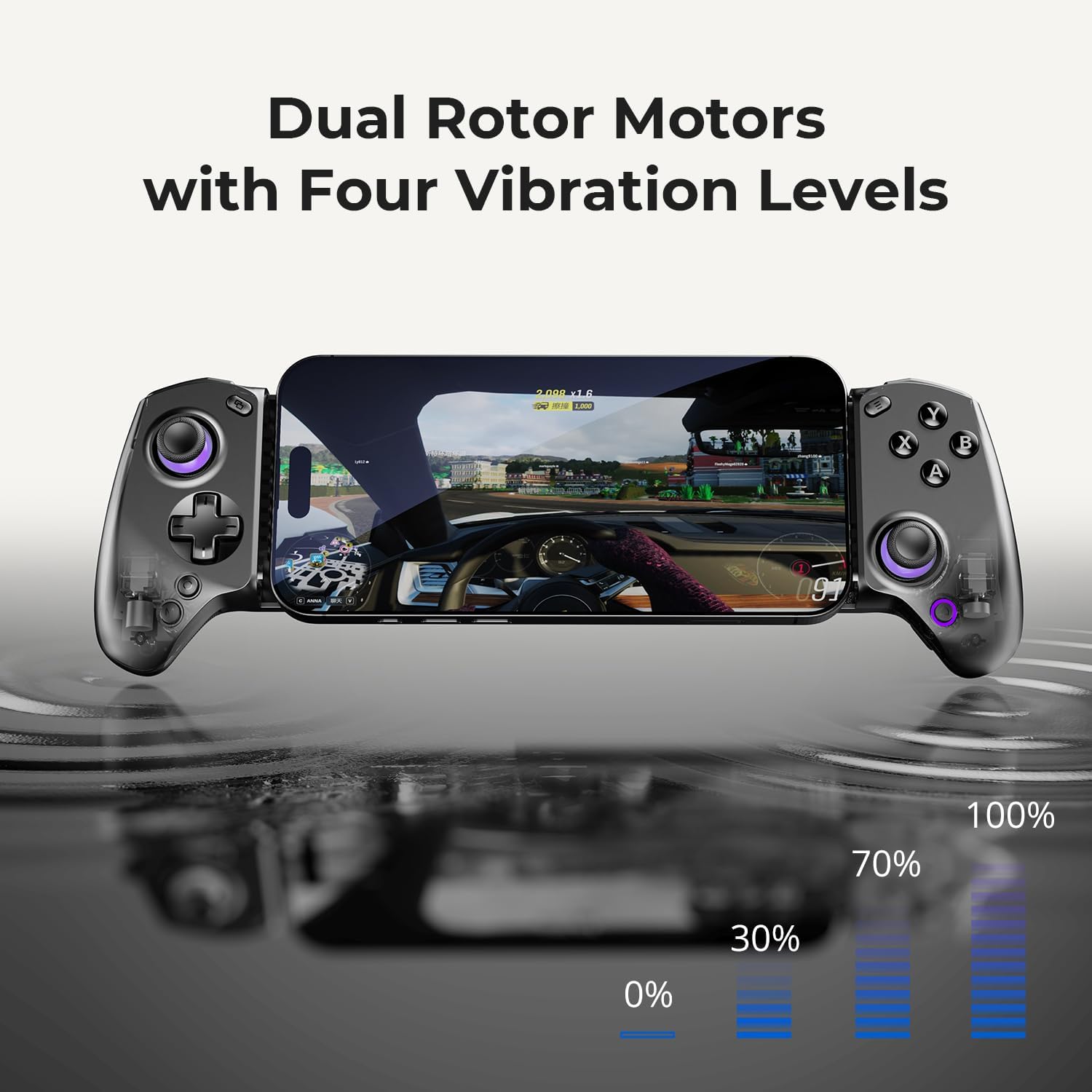 Detalle de abxylute S8 Retro Blue Bluetooth Mobile Gaming Controller (Black) for iPhone 15/16/17, iPad, Android Phones & Switch