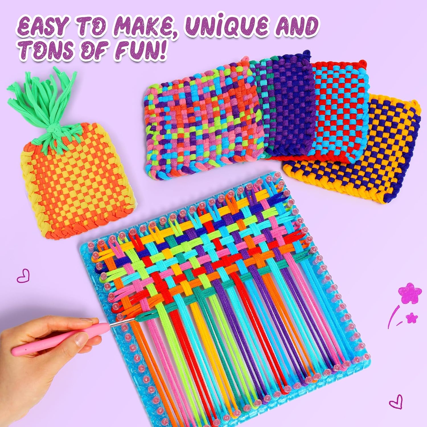 Detalle de Sunrad 2-in-1 Friendship Bracelet & Weaving Loom Kit for Kids