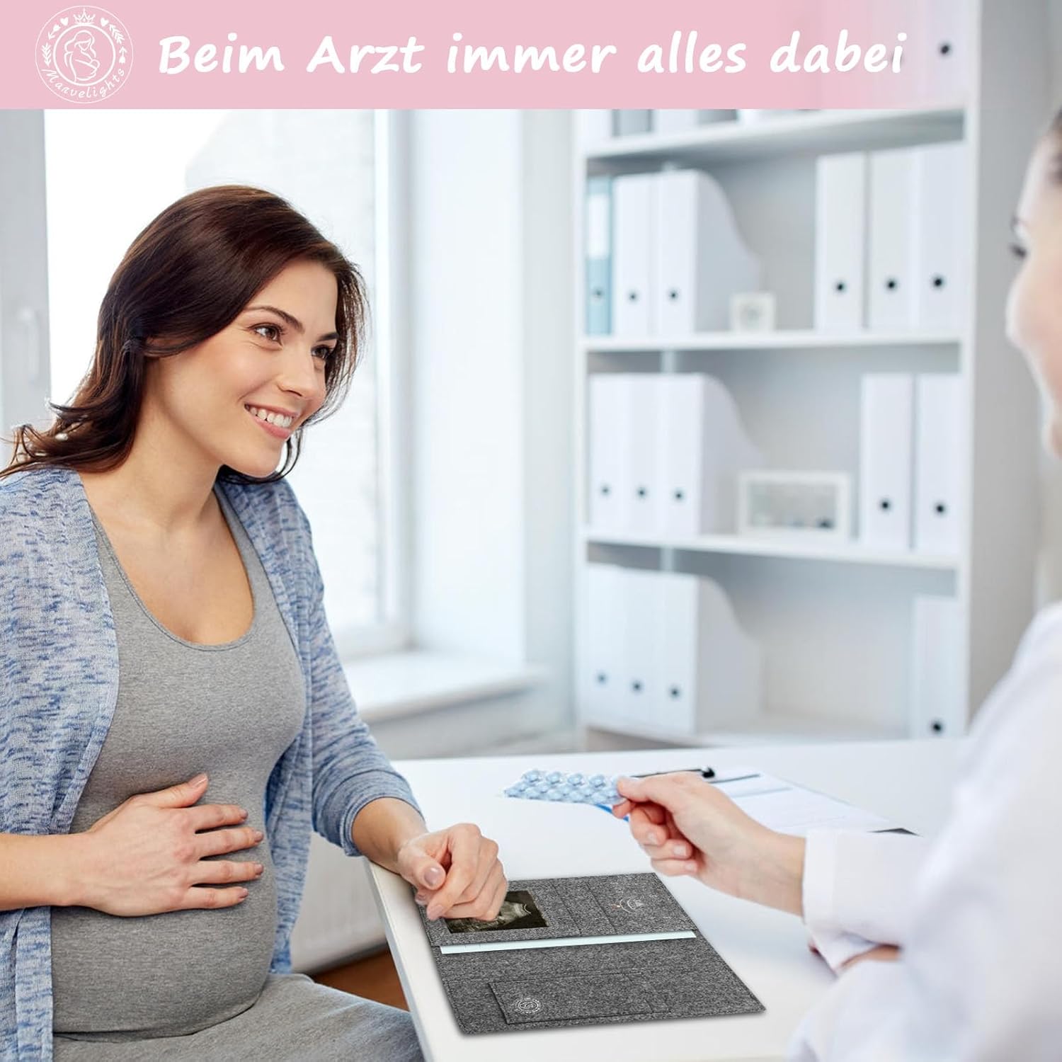 Detalle de Mutter-Kind-Pass Hülle aus Filz – Nur für Österreich geeignet