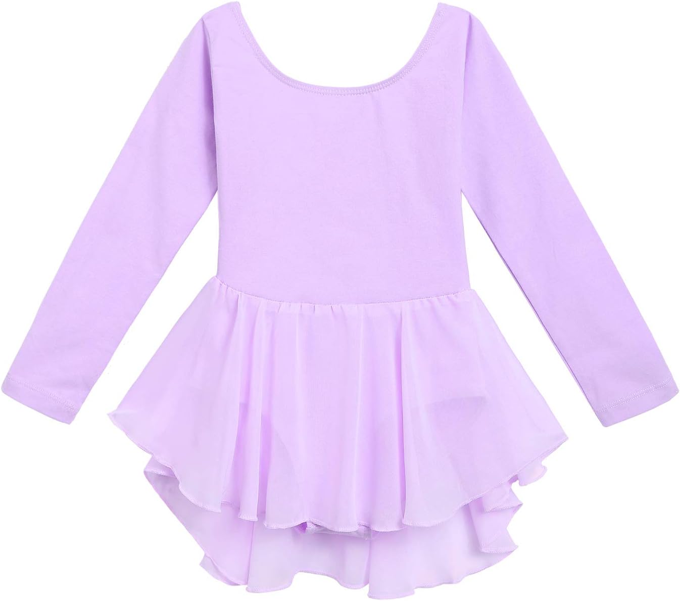 Detalle 2 de Justaucorps de danse Beyove en coton avec dos nu et jupe tutu, manches longues (2 à 10 ans)