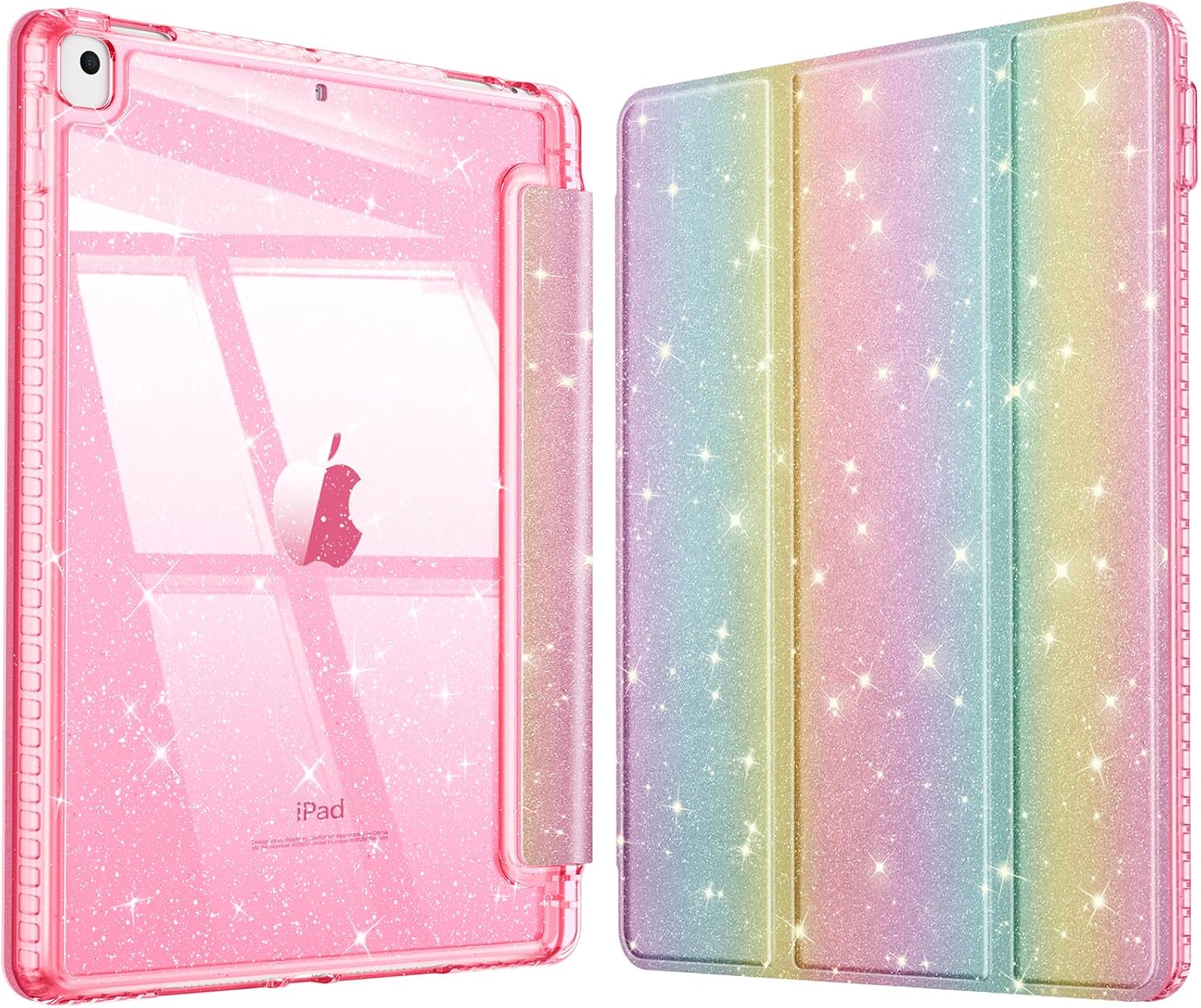 Detalle de FINTIE Glitzer-Hülle für iPad 10,2 Zoll (9./8./7. Generation) – transparente Schutzhülle mit Stifthalter, Auto Sleep/Wake