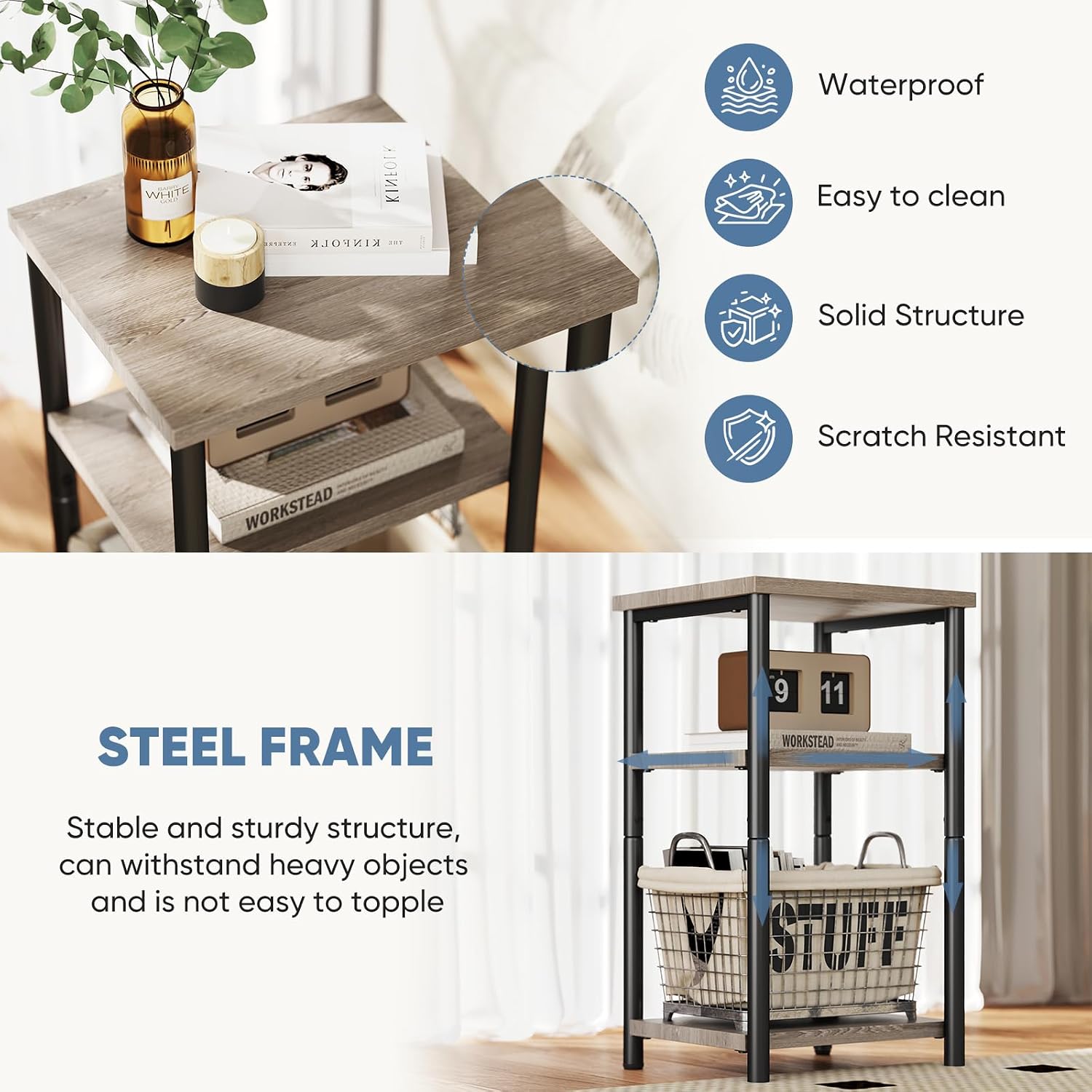 Detalle de DUMOS Side Table with Metal Frame