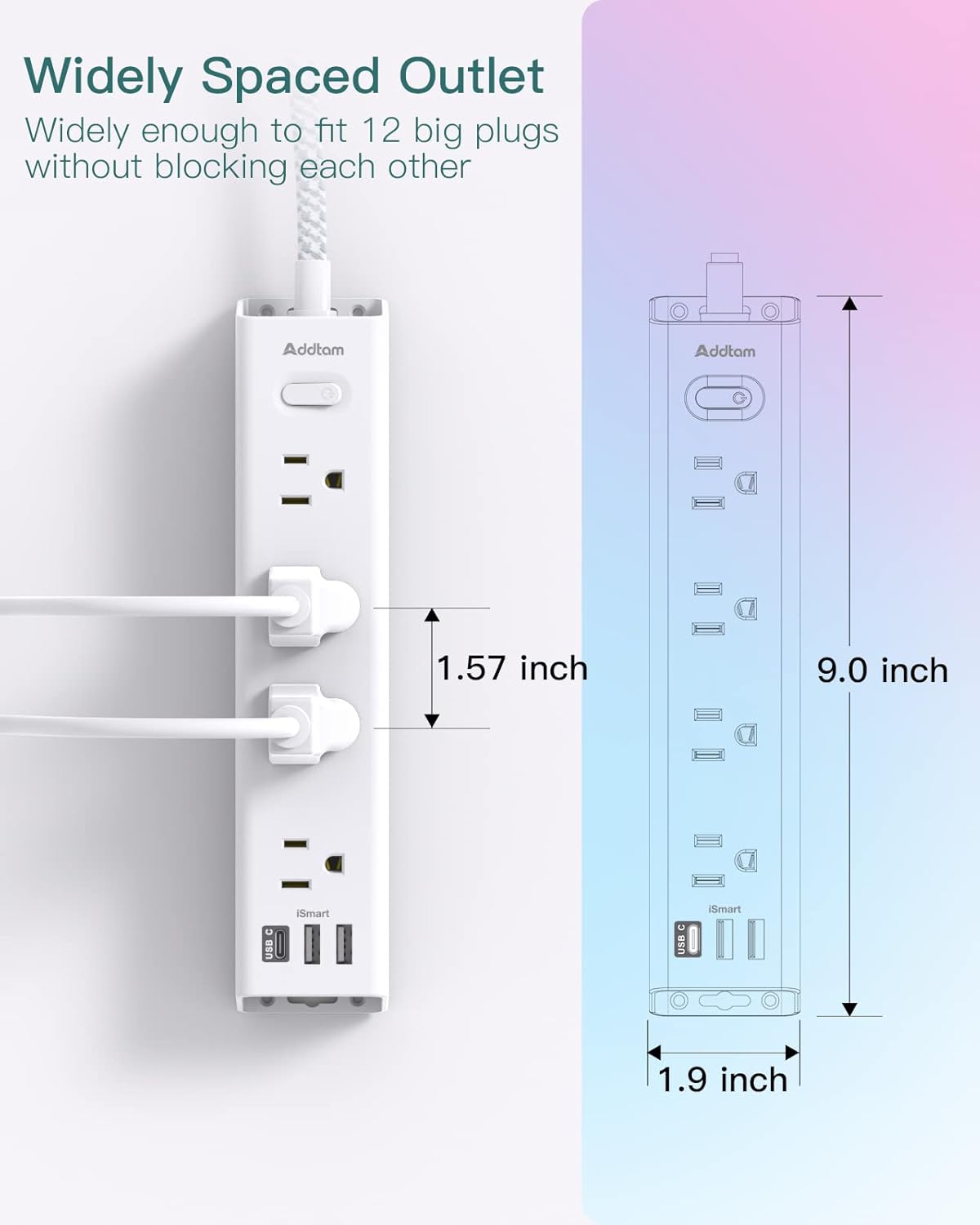 Thumbnail 4 de Surge Protector Power Strip 1050J, 12-Outlet 15 ft 🏠