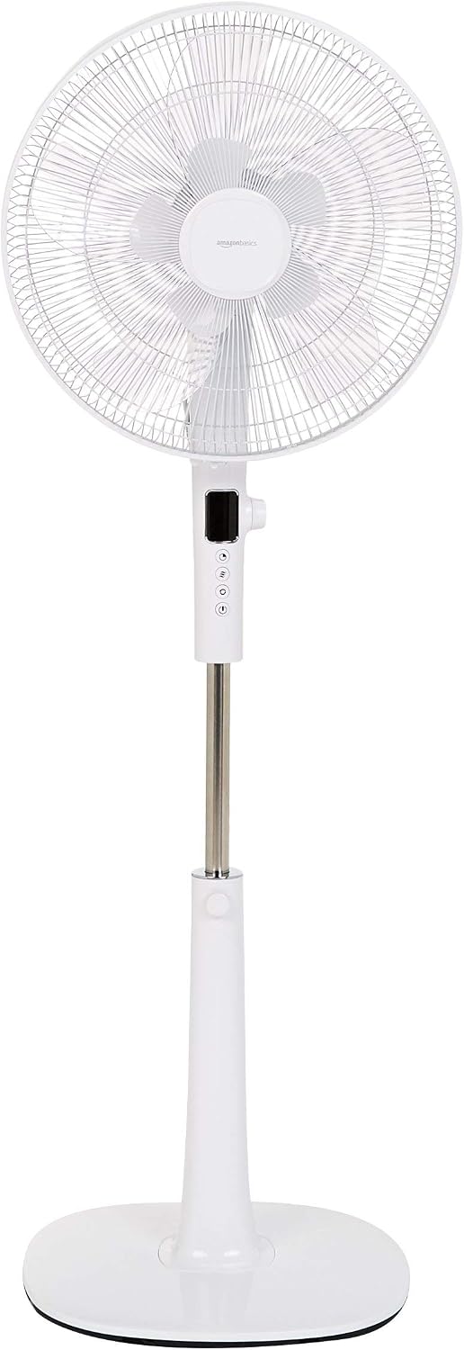 Detalle de Amazon Basics pedestal fan 5‑blade 12‑speed