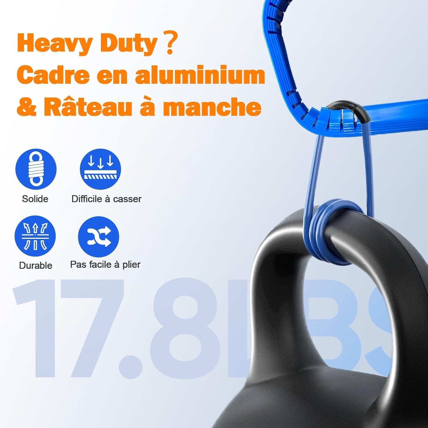 Detalle 2 de ROMIVO Retino Skimmer Piscina 17,5" (44 cm): retino in maglia fine con telaio in alluminio, compatibile con aste telescopiche standard