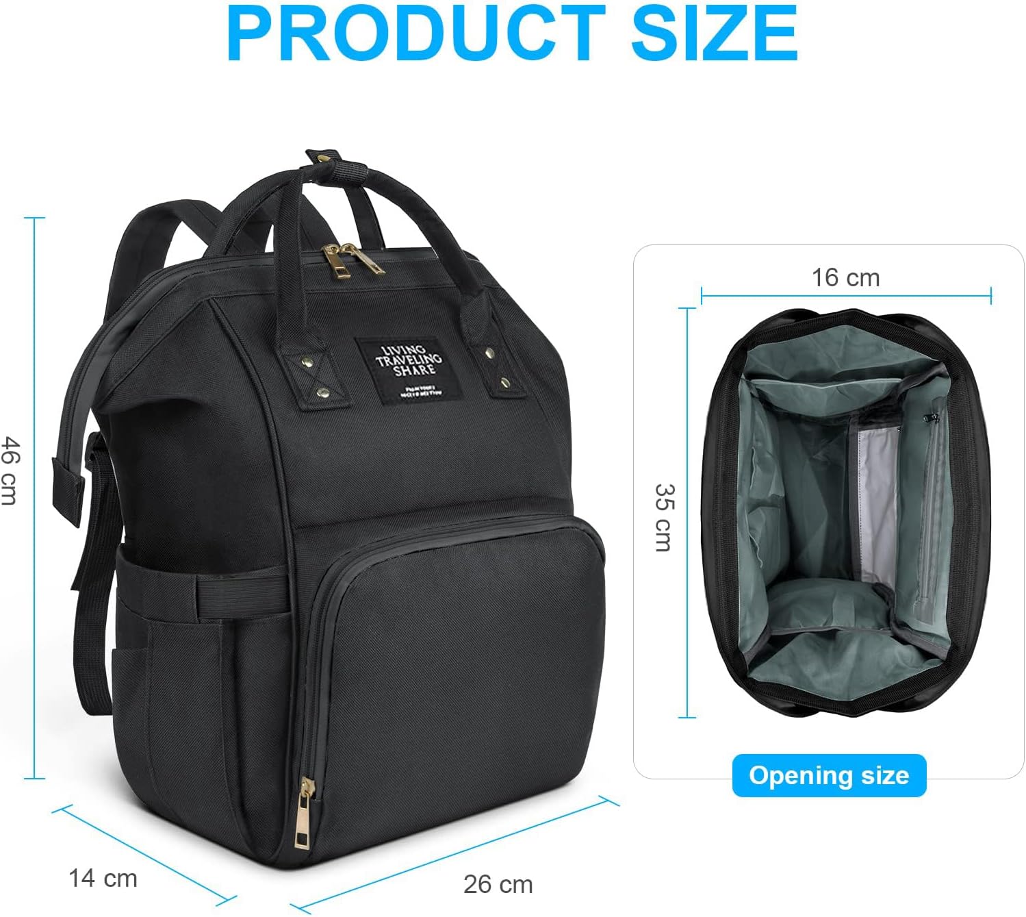 Detalle de Vicloon Sac à Dos à Langer Grand Sac : sac maternité 24 L polyvalent pour bébé, maman ou papa
