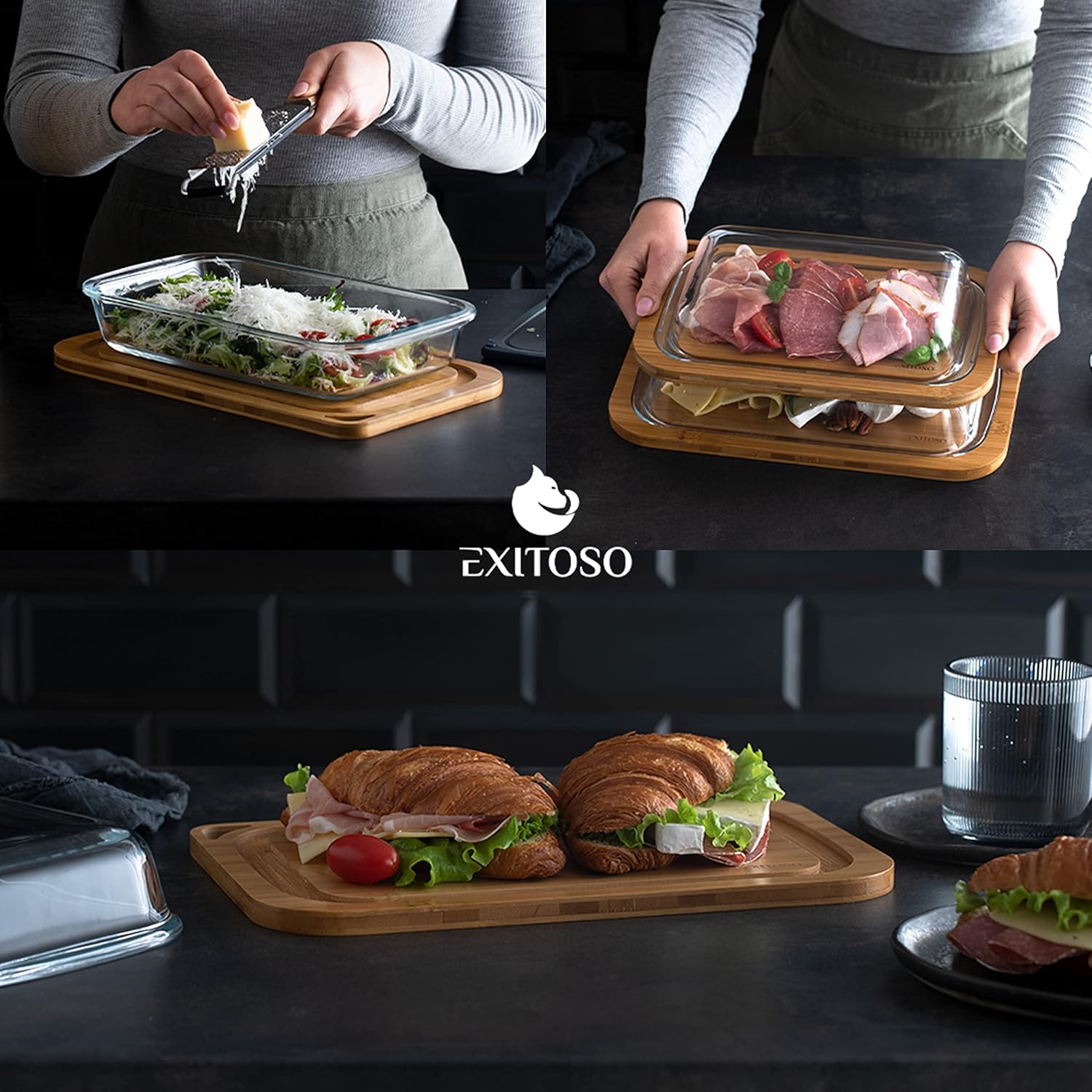 Thumbnail 7 de Exitoso Juego de Cajas para Untar de Bambú y Cristal 🥣