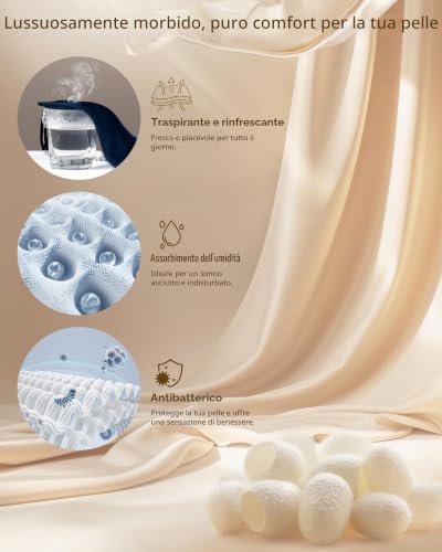 Detalle 2 de Aosun maschera da notte in seta pura, fascia regolabile, blu