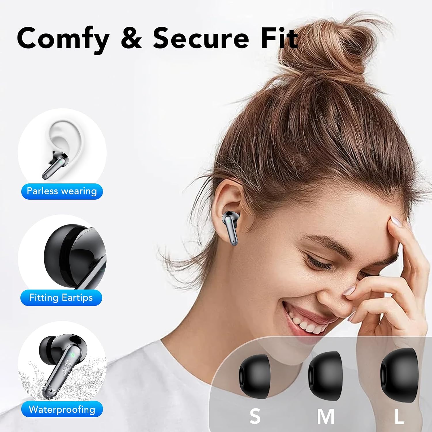 Thumbnail 6 de 2026 Kopfhörer Kabellos Bluetooth 5.4 – In Ear, ENC-Mikrofone, IPX7, 50 Stunden Laufzeit