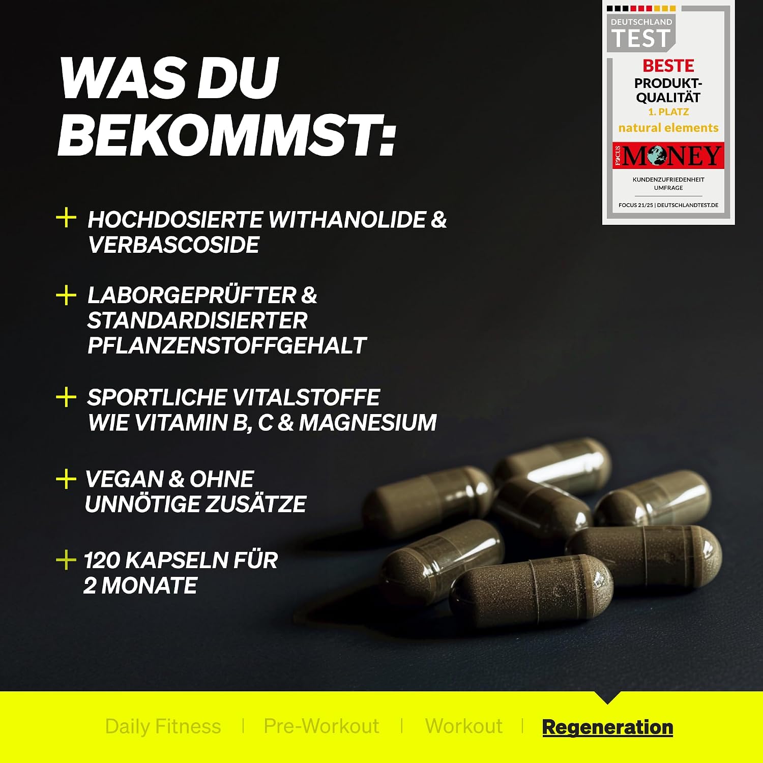 Detalle 2 de natural elements Ashwagandha Komplex 600 mg Kapseln