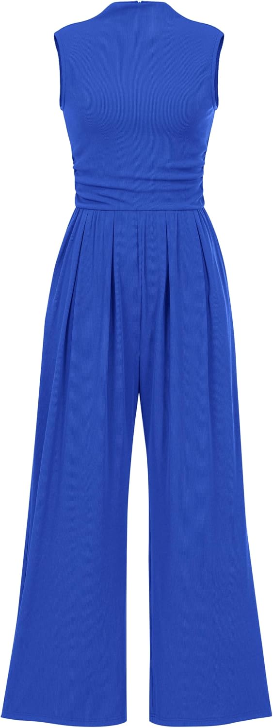 Detalle de PRETTYGARDEN Womens Summer Jumpsuit sleeveless with pockets