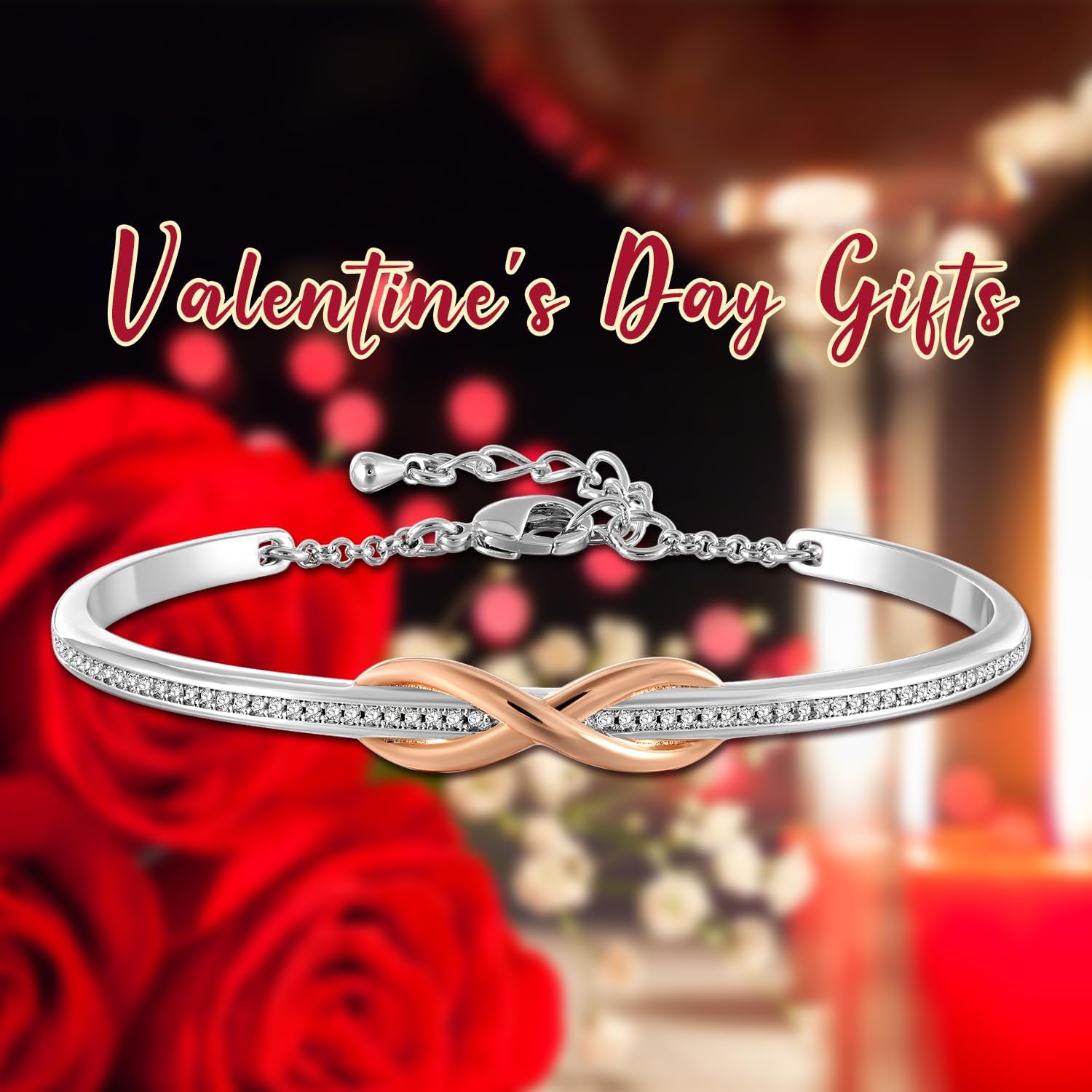 Thumbnail 1 de Angelady Bracelet Infini 7in en plaqué or rose