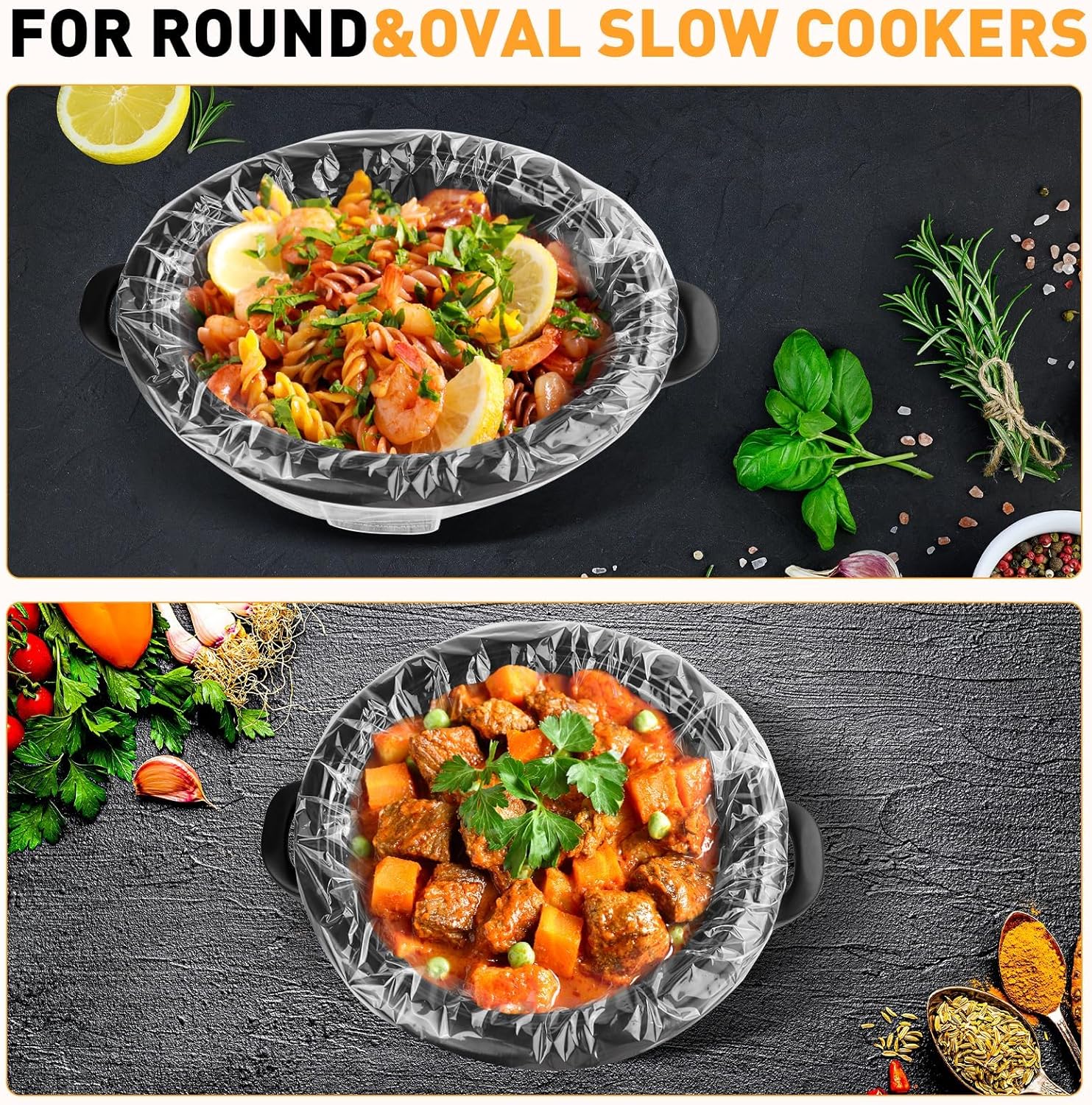Detalle de 100 Pack Slow Cooker Liners, Large 13" x 21" – BPA-Free, Fits 3–8 Quart Pots