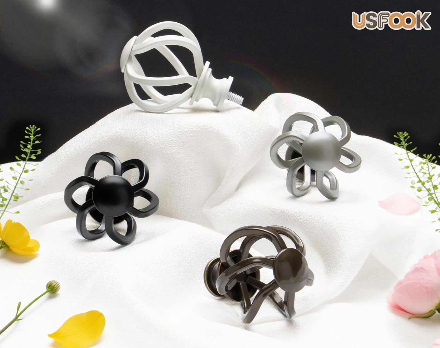 Thumbnail 1 de USFOOK Curtain Rods for Windows 48–84" ⌚📐
