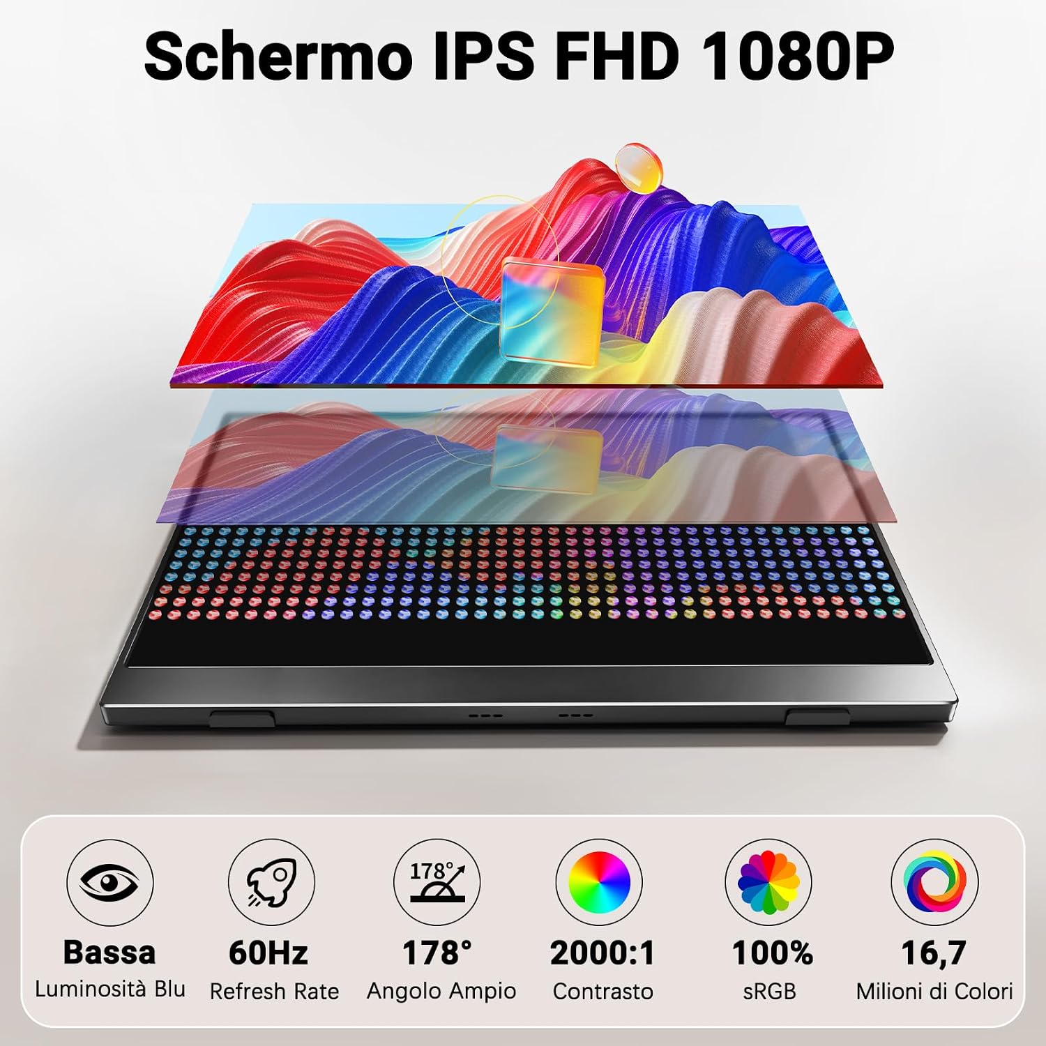 Thumbnail 4 de COOLHOOD Monitor Portatile 15,6" IPS FHD 1080P: versatilità USB-C e Mini HDMI per lavoro, gioco e intrattenimento