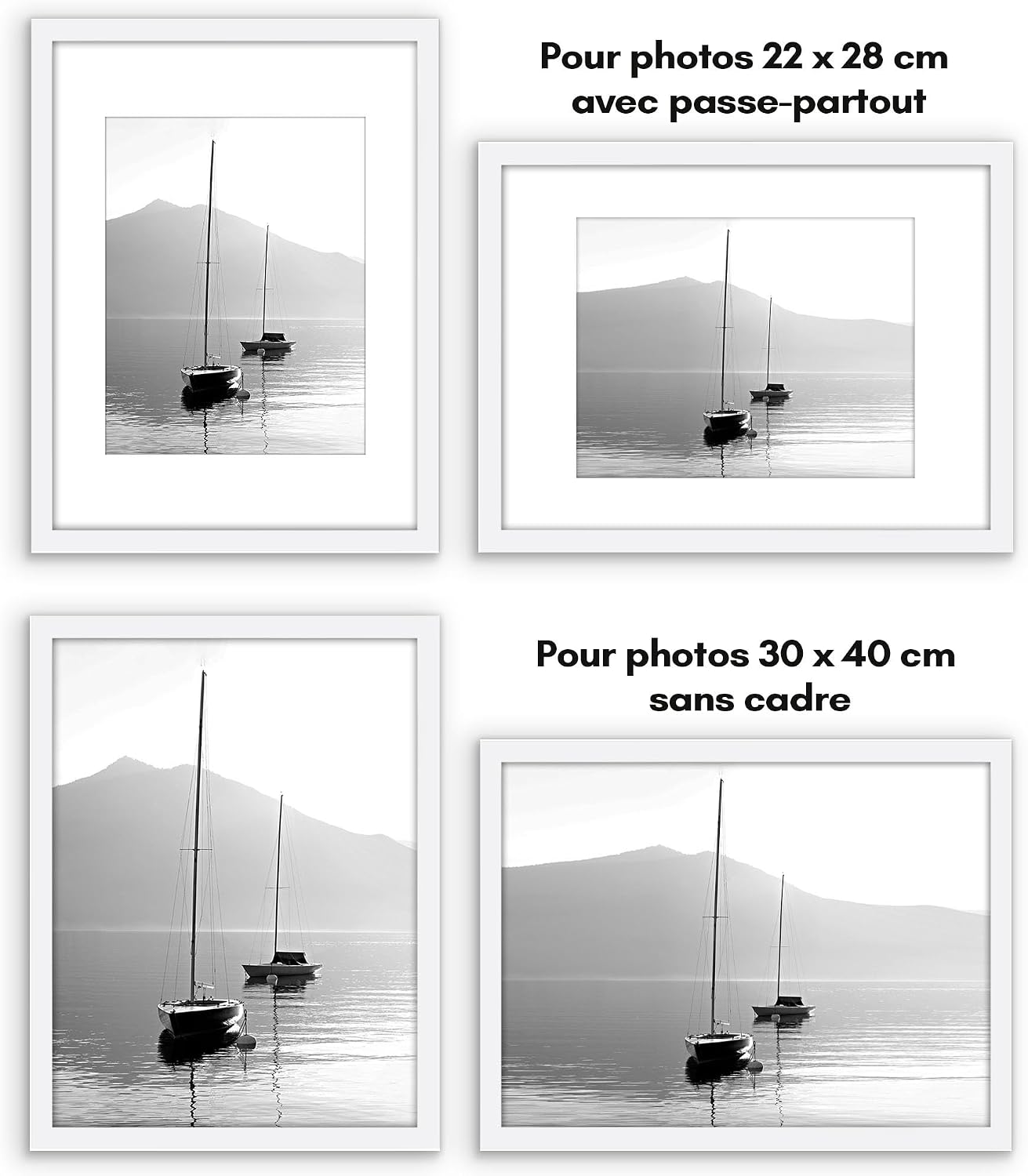 Thumbnail 6 de Americanflat Cadre Photo 30x40 cm Blanc – Lot de 5 cadres muraux à affichage polyvalent