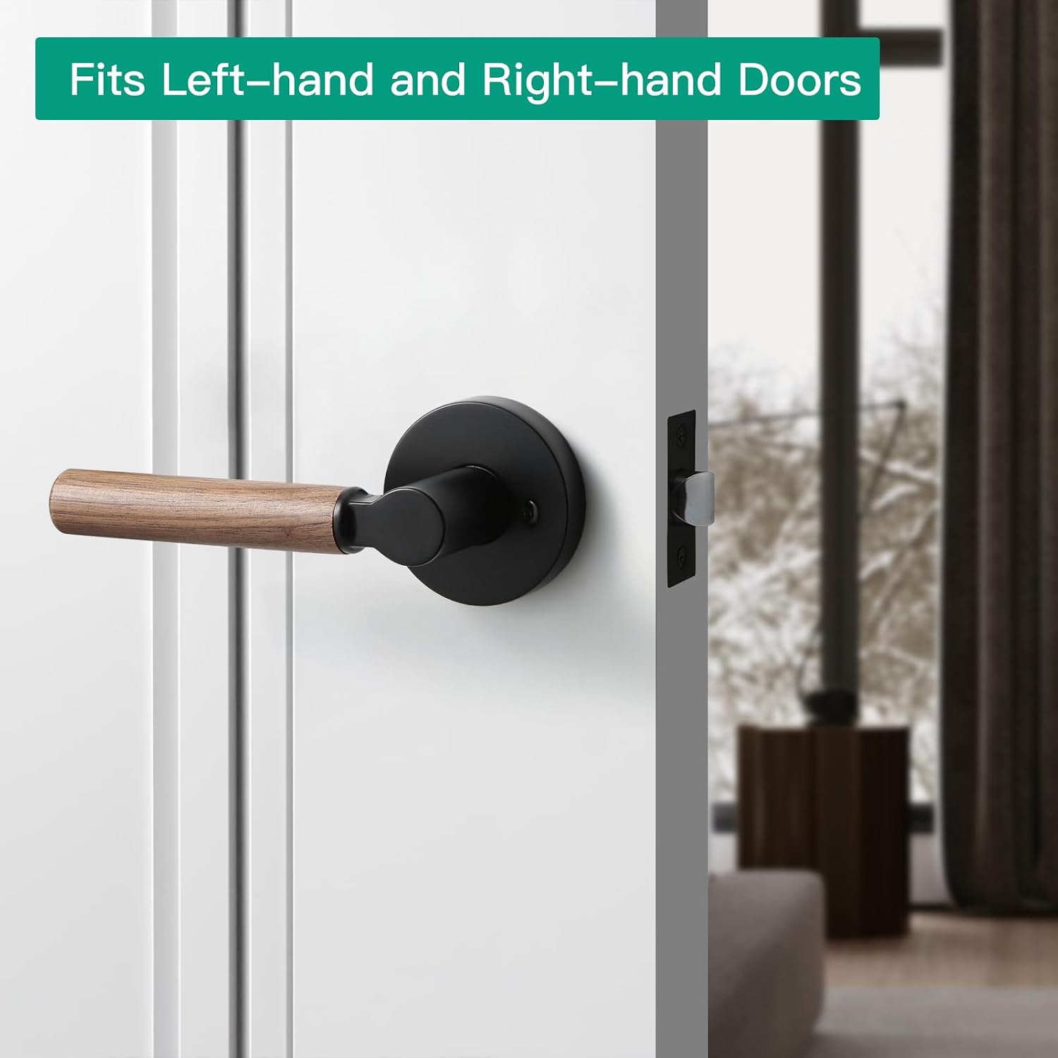 Detalle 2 de YAGU Passage Door Lever, Matte Black