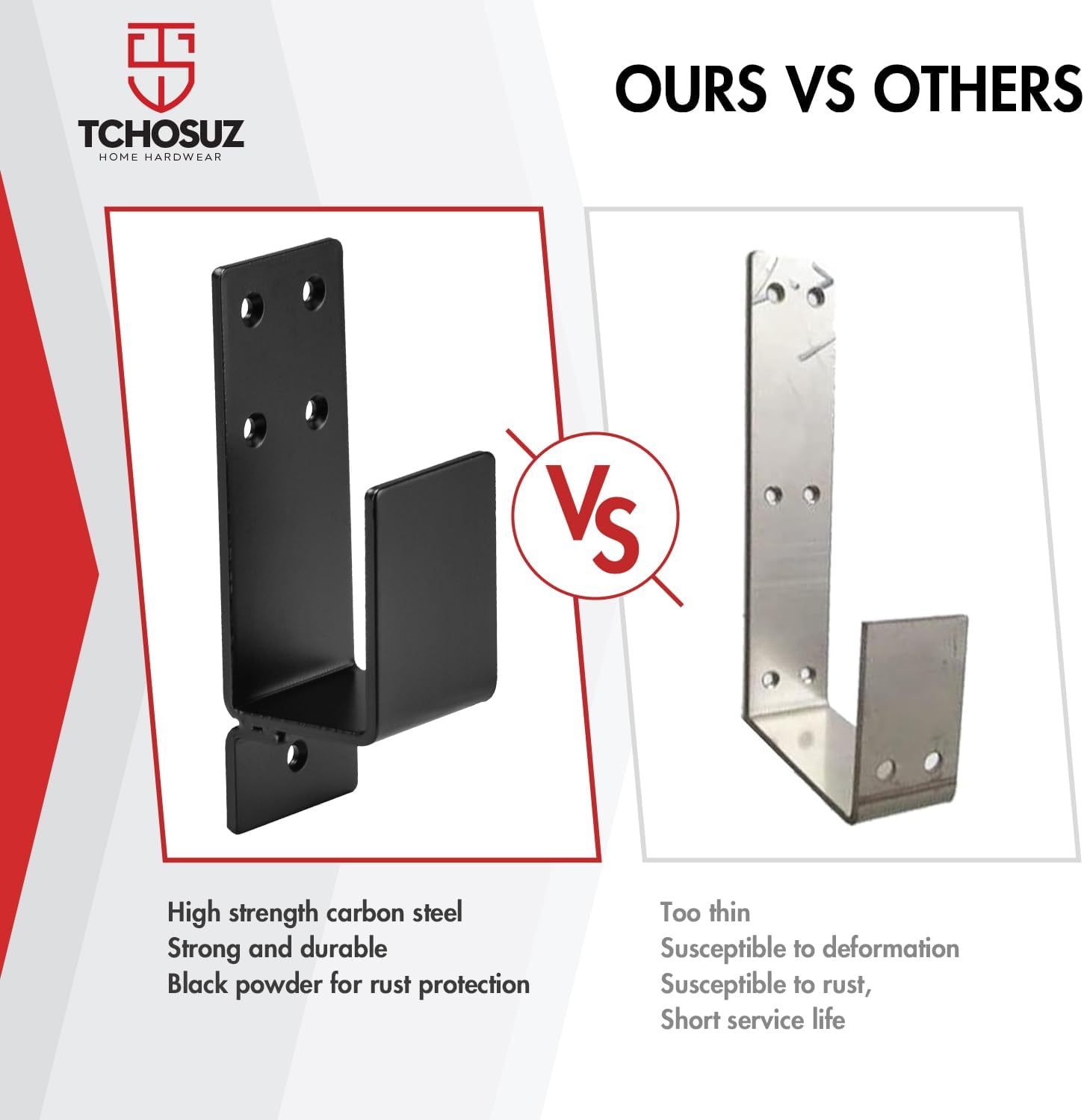 Thumbnail 5 de TCHOSUZ Door Barricade Brackets, Carbon Steel